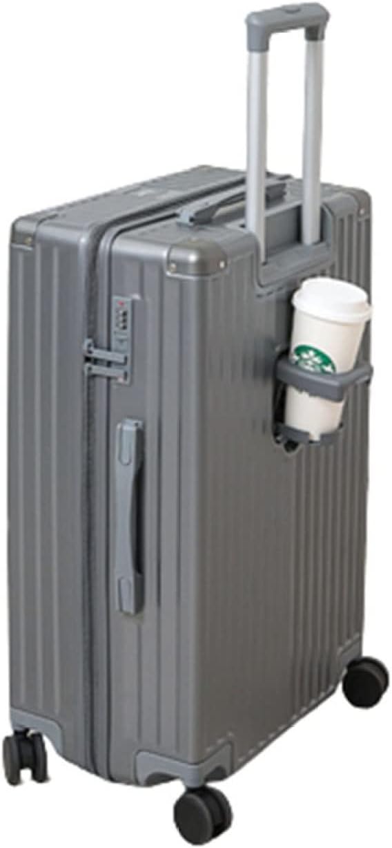 スーツケース キャリーケース 60L キャリーバッグ TSAロック搭載 ファスナー式 超軽量 大型 耐衝撃 静音 ダブルキャスター 360度回転 旅行 ビジネス 出張 グレー Lサイズ（6-8泊）