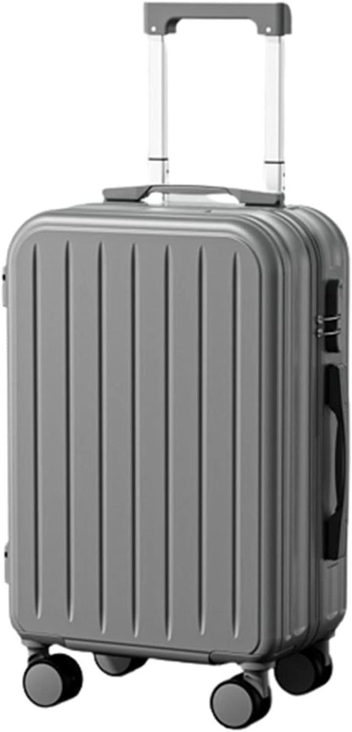 スーツケース キャリーケース 60L キャリーバッグ USB充電口 ファスナー式 超軽量 大型 耐衝撃 静音 ダブルキャスター 360度回転 旅行 ビジネス 出張 グレー Lサイズ（6-8泊）