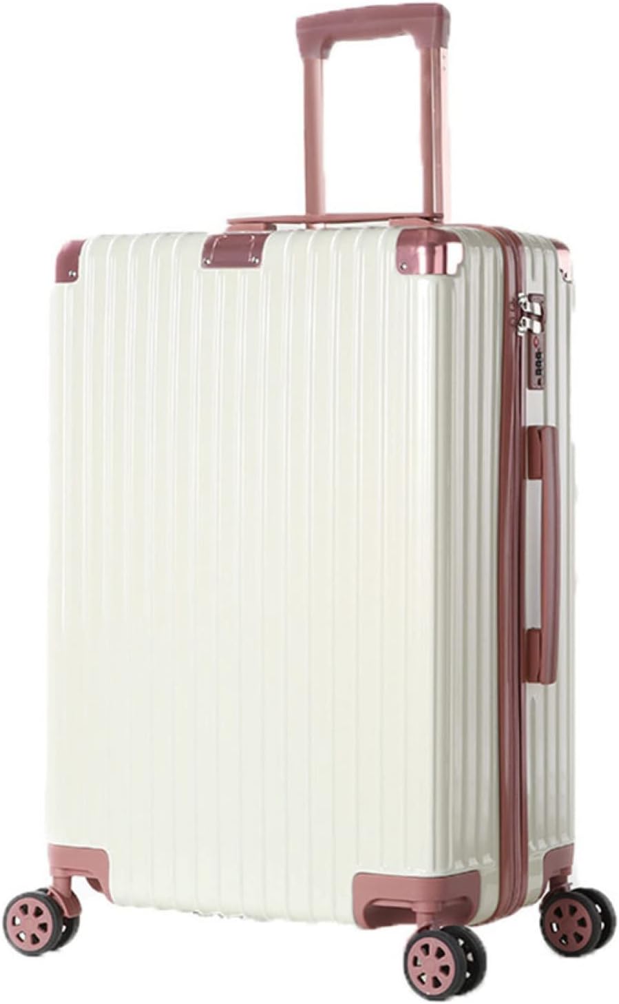 スーツケース キャリーケース 60L キャリーバッグ ファスナー式 超軽量 大型 耐衝撃 静音 ダブルキャスター 360度回転 旅行 ビジネス 出張 ホワイト Lサイズ（6-8泊）
