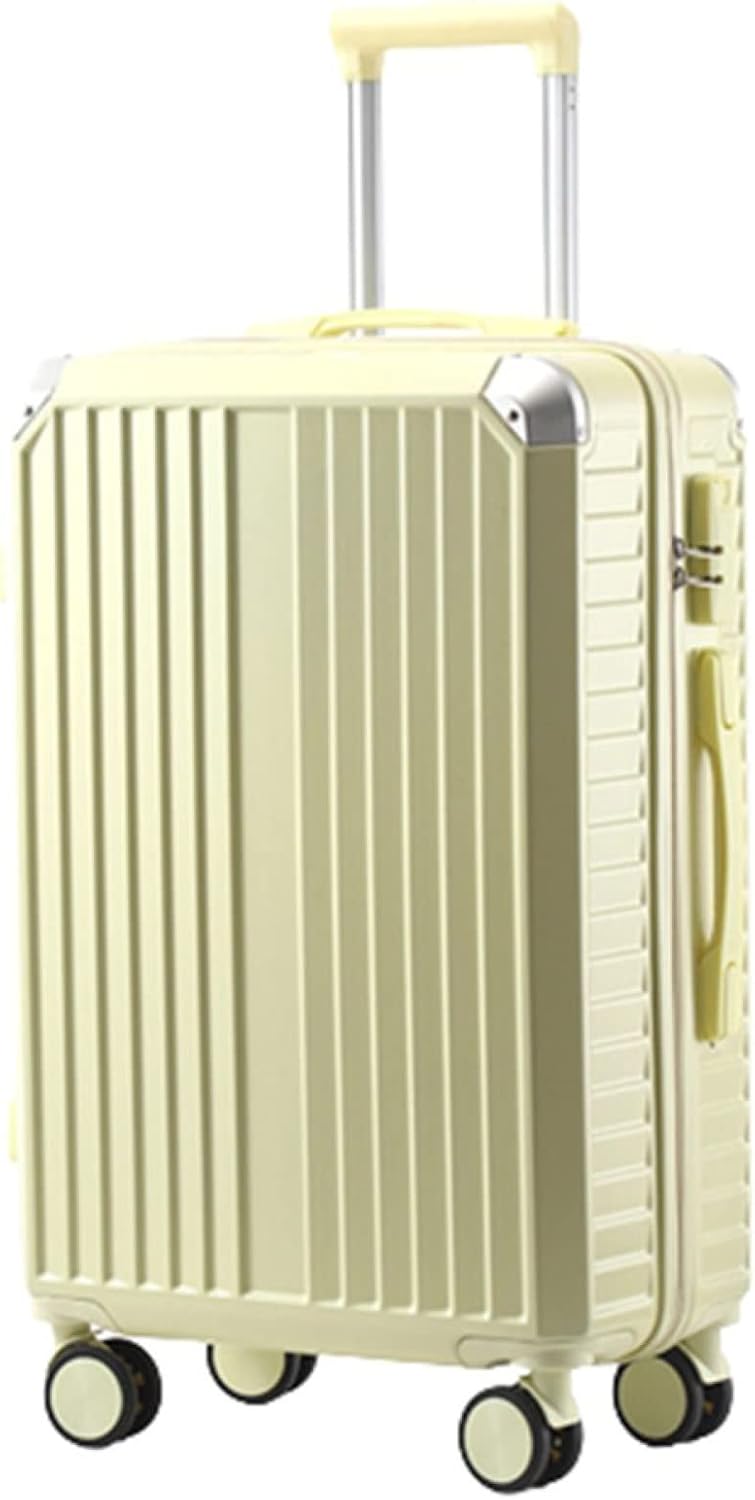 スーツケース キャリーケース 60L キャリーバッグ ファスナー式 超軽量 大型 耐衝撃 静音 ダブルキャスター 360度回転 旅行 ビジネス 出張 イエロー Lサイズ（6-8泊）
