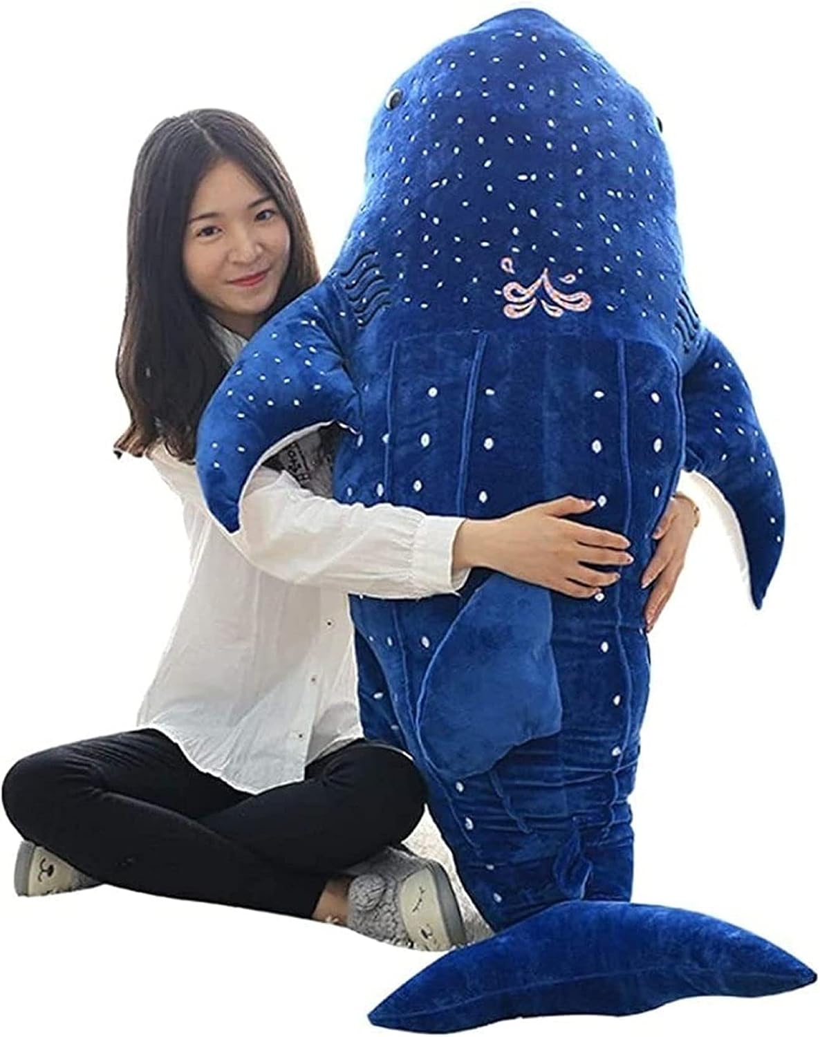鮫ぬいぐるみ 特大 ジンベエザメ 長々しい 抱き枕 大海原毛の荒物 魚 抱き枕 馬鹿でかい ロング座布団 ふわふわ 添い寝枕 うしろ帯 バレンタイン 差し上げ物 本当の癒し系 点点柄 お生まれ落ちる日 毛の荒物 もこもこ サ