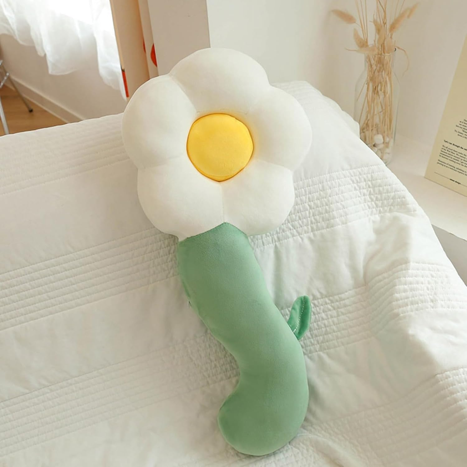 サンフラワー ぬいぐるみ 花形 ロングクッション 眠り枕 抱き枕 巨大 大きい 添い寝枕 腰当て 快眠グッズ 洗える 背当て抱き枕 ふわふわ 65cm プレゼント デスク ソファ ベッド インテリア