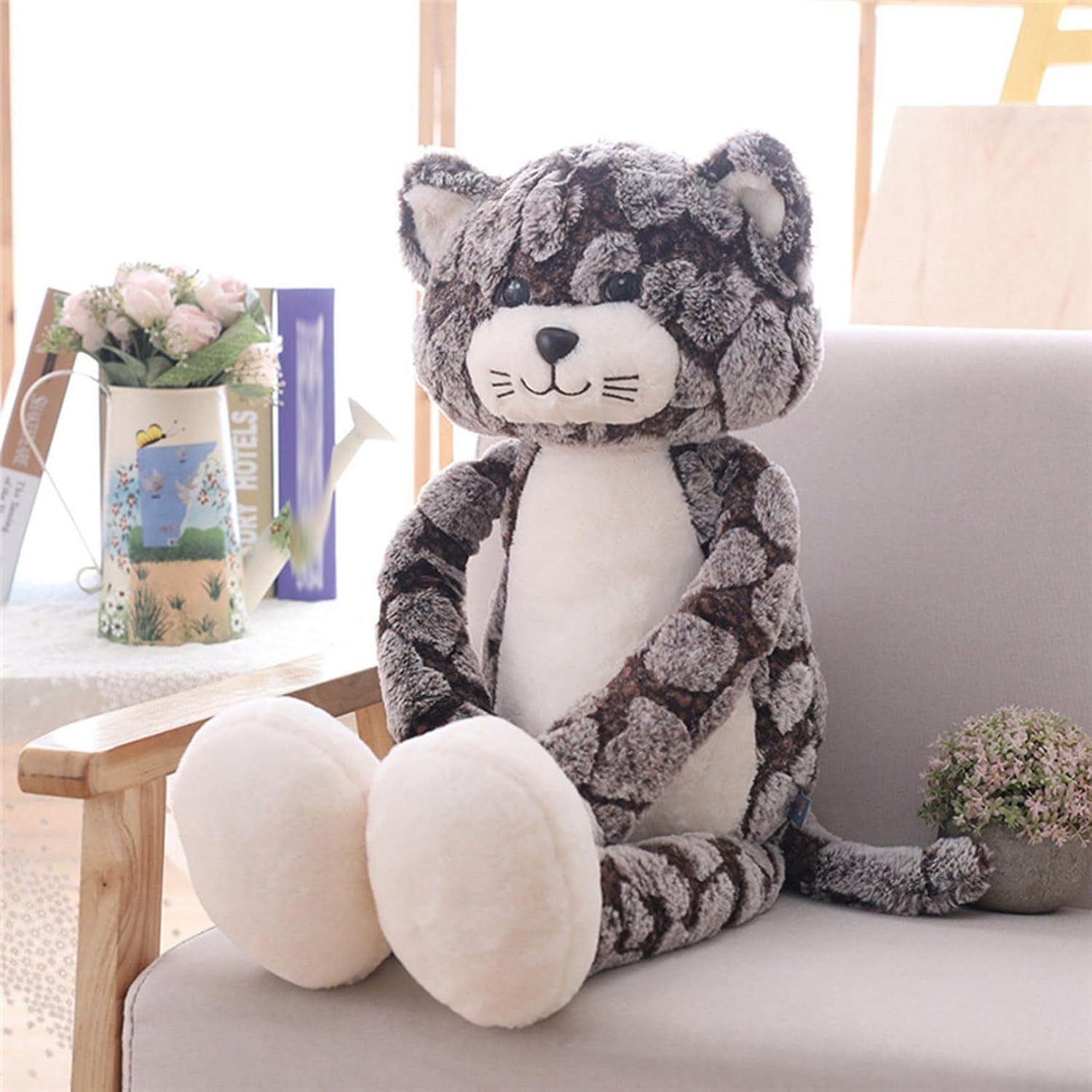 ねこぬいぐるみ 猫 抱き枕 好いたらしい抱き枕 手あそび おすわり 毛の荒物 本物 そっくり 猫仕立てもの風呂敷き包み ピロー 手あそび 70糎 肌ざわり 癒し肌ざわり 可愛らしい 特殊 萌え萌え 赤ちゃん用 御部屋 母の日差し上げ物