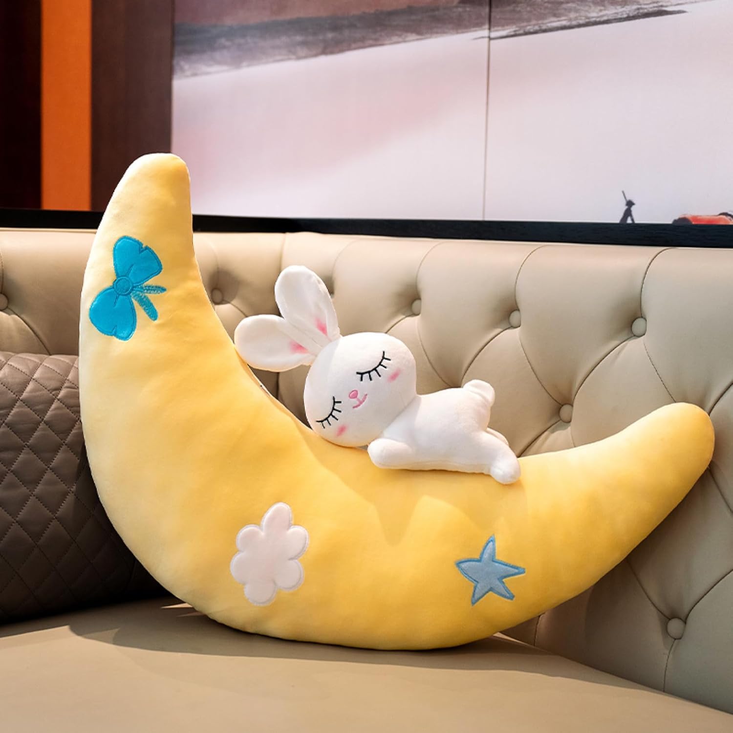 楽天市場】月のクッション ウサギ ぬいぐるみ 抱き枕 おもちゃ ピロー