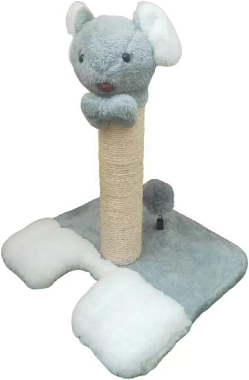 猫用爪とぎ ネズミ 可愛い 猫爪とぎポール 爪とぎポール 猫 短い毛 サイザル麻紐 アニマル型 爪研ぎ 縦型 ぬいぐるみ型ベース 寂しさ解消 運動不足改善 省スペース もこもこ ストレスと孤独を減らす