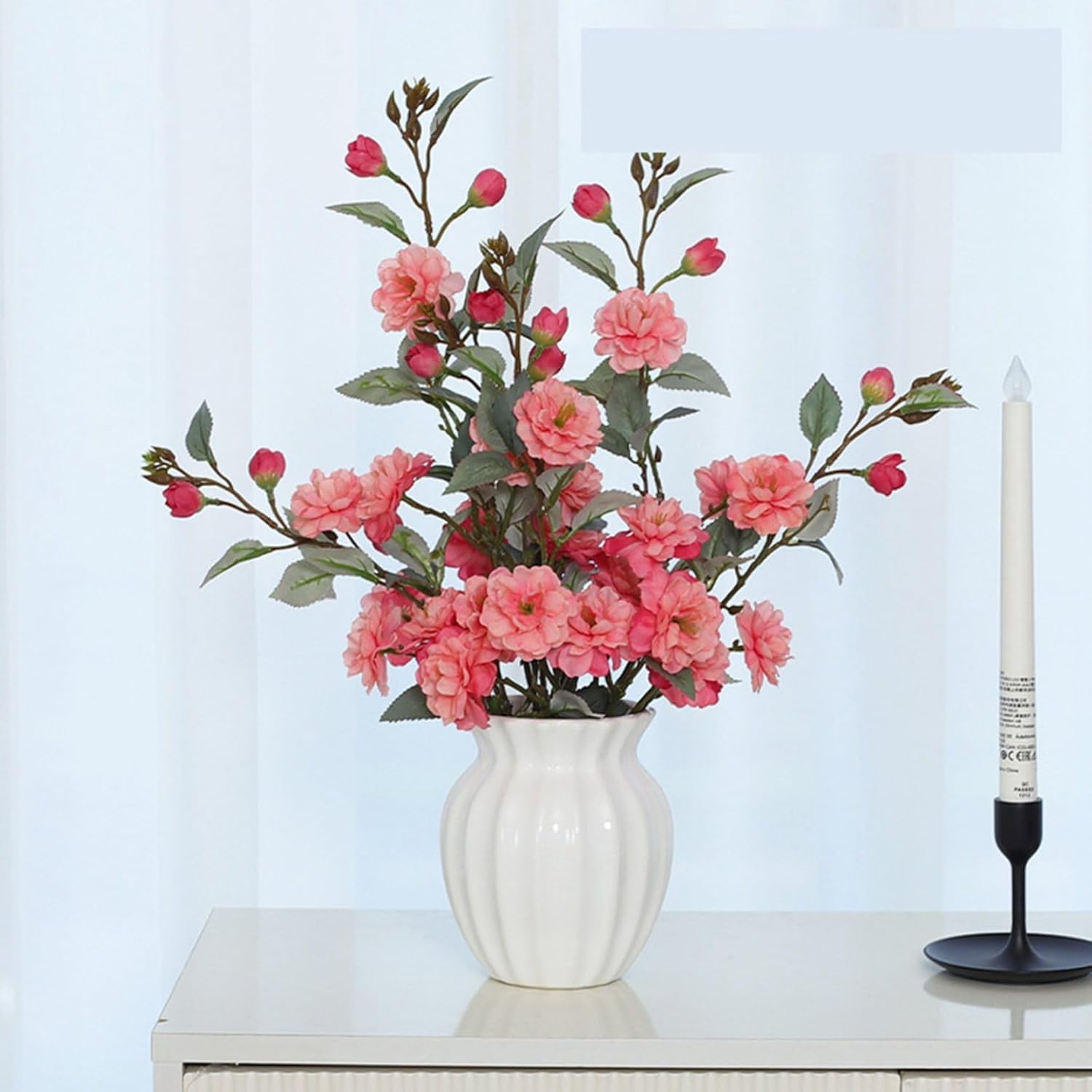 【楽天市場】造花セット 椿 かすみ草 ミニ花器 造花インテリ …