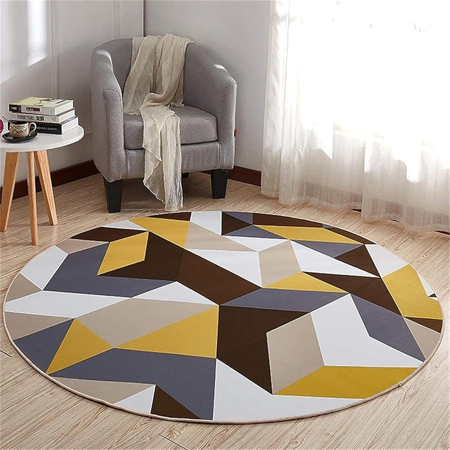 チェアマット モダンエリアラグ80cm100cm 120cm 140cm 160cm 180cm200cmリビングルーム用ラウンドカーペットベッドルームホームフロア滑り止めマットソフトヨガマット玄関フ|サステナライフ