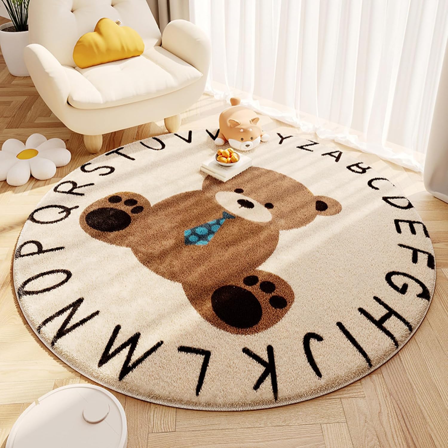 子供部屋 チェアマット デスクカーペット 大判 足元 カーペット 絨毯 床保護 可愛い 円形マット 凹みキズ・パッド対応 ゲーミングチェアマット 吸音 幼稚園 子供テント用 在宅勤務 フローリング 直