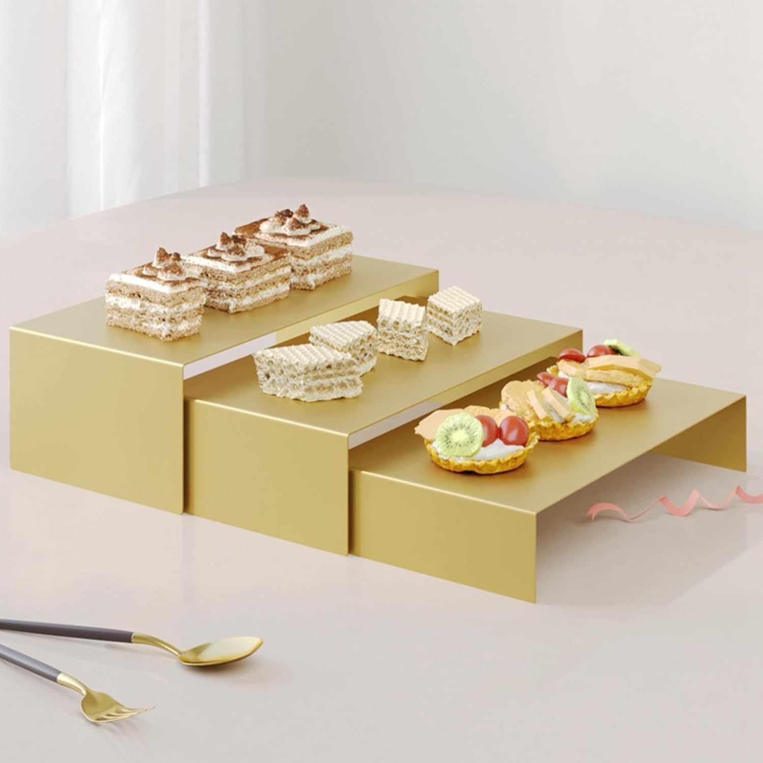 楽天市場】ケーキスタンド 長方形 デザートラック フルーツプレート