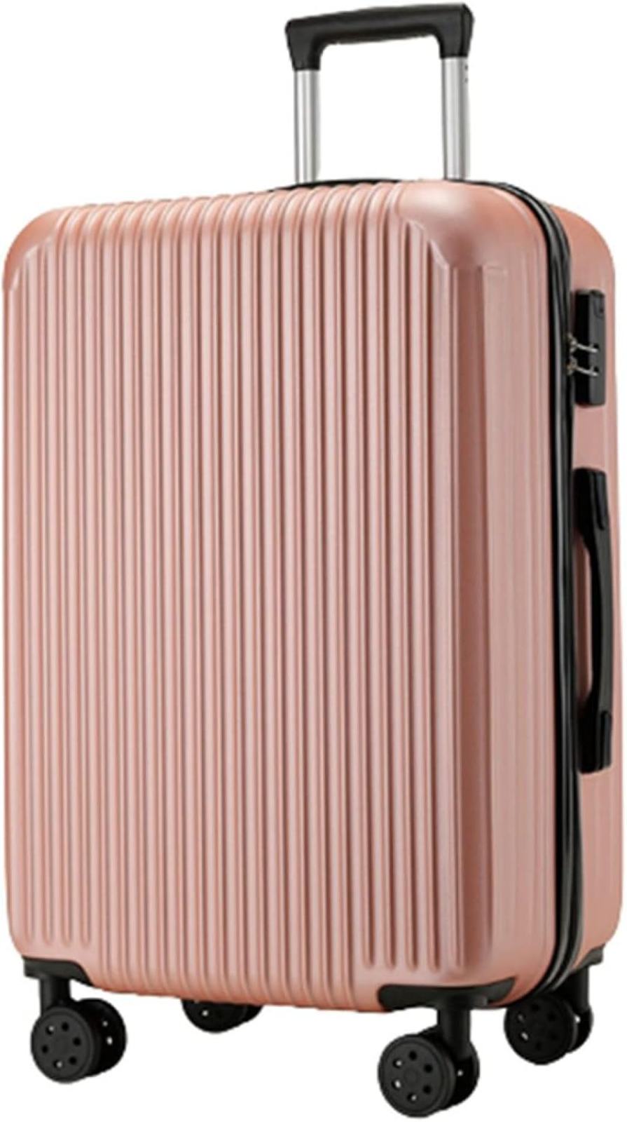 スーツケース キャリーケース 45L キャリーバッグ ファスナー式 超軽量 大型 耐衝撃 静音 ダブルキャスター 360度回転 旅行 ビジネス 出張 Mサイズ（3-5泊） ピンク