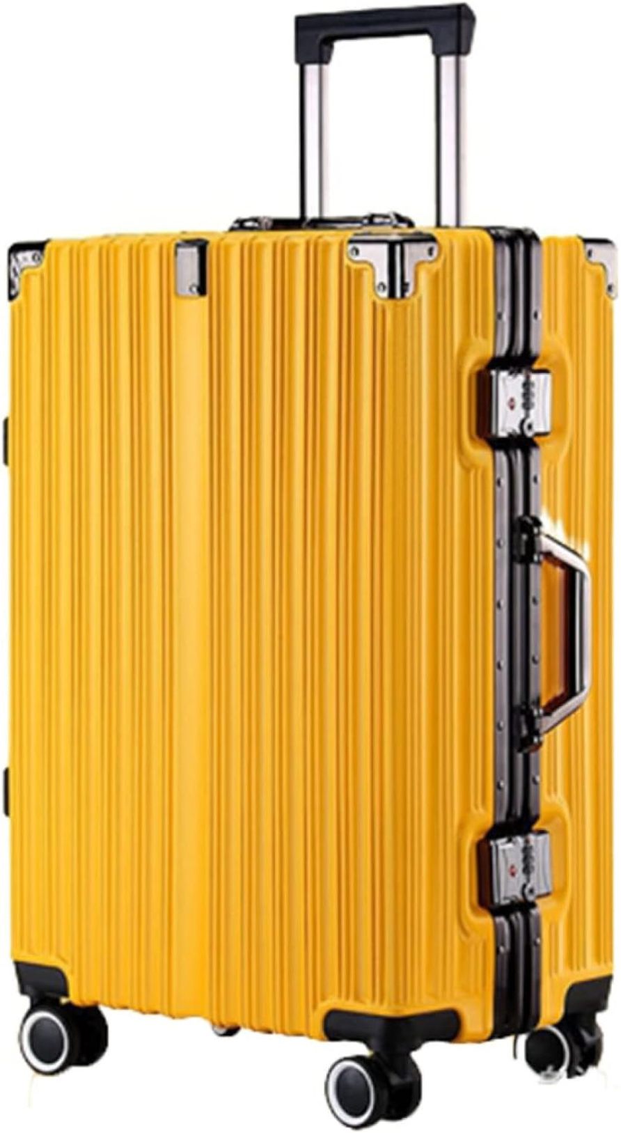 スーツケース キャリーケース 機内持ち込み 35L キャリーバッグ TSAロック搭載 アルミフレーム 超軽量 小型 耐衝撃 静音 ダブルキャスター 360度回転 旅行 ビジネス 出張 イエロー 大容量
