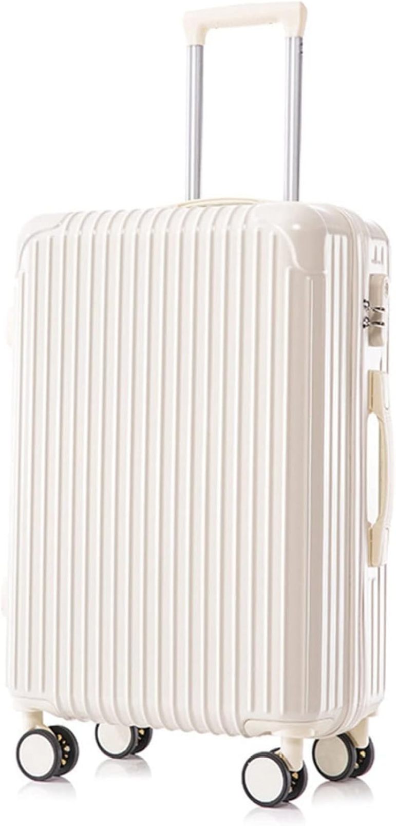 スーツケース キャリーケース 60L キャリーバッグ ファスナー式 超軽量 大型 耐衝撃 静音 ダブルキャスター 360度回転 旅行 ビジネス 出張 ホワイト 大容量 耐衝撃 隠しフック機能 静音