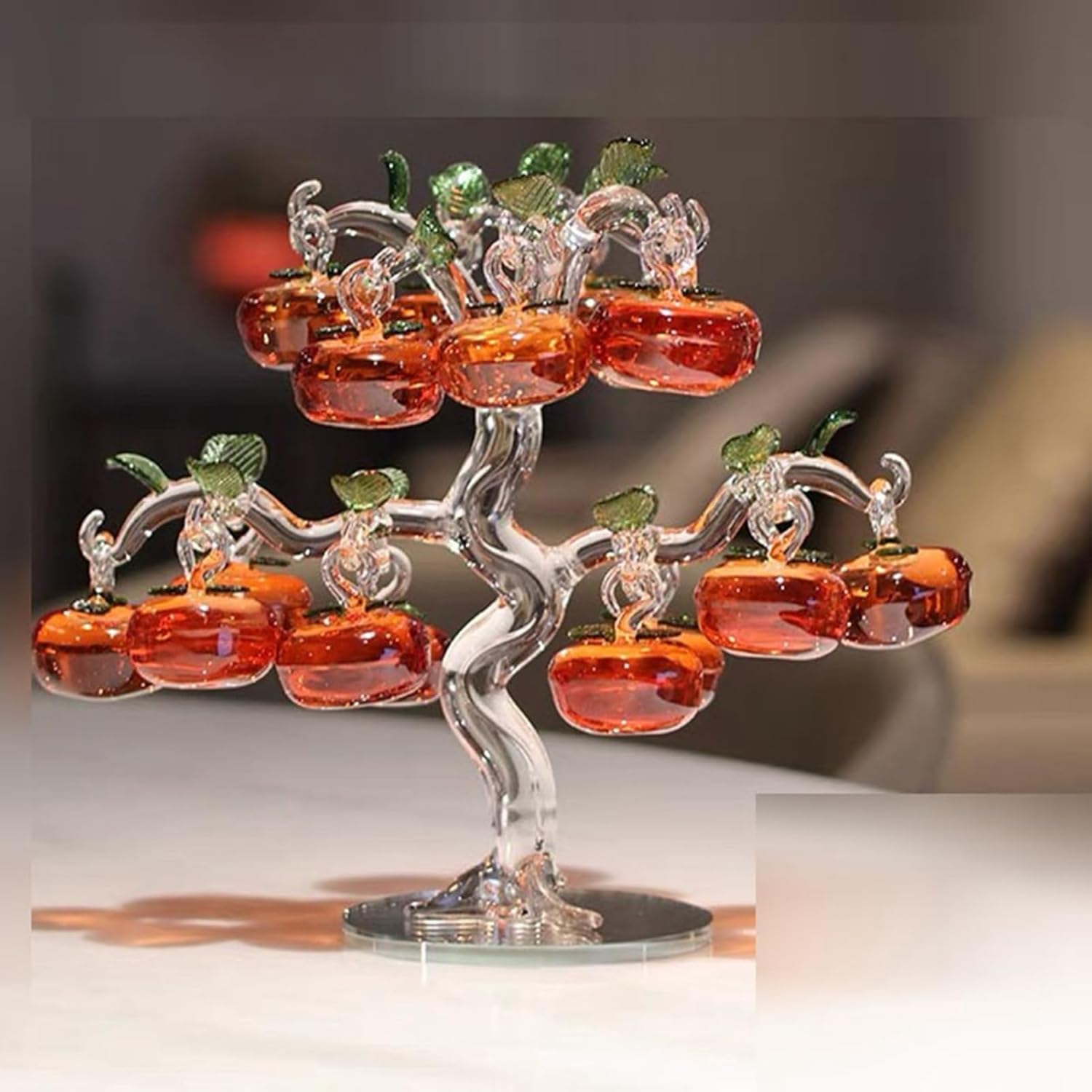 楽天市場】k9クリスタルガラス 水晶置物 柿 水晶樹 クリスタルツリー