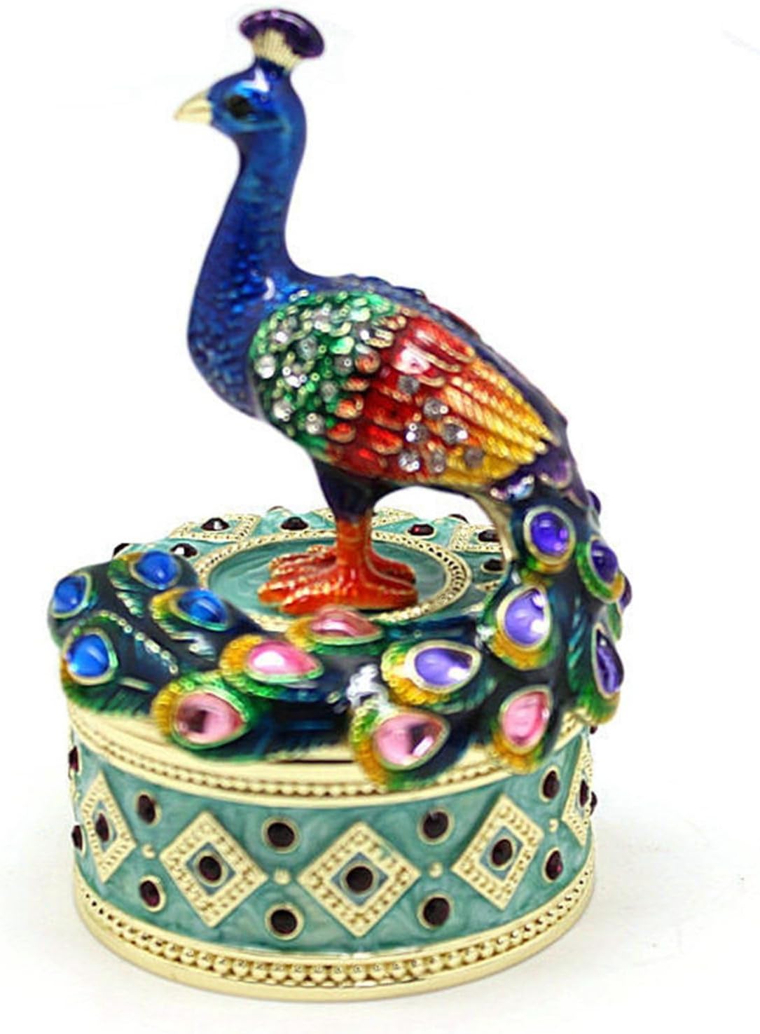 楽天市場】置物 孔雀 クジャク レトロ 民族 ジュエリーボックス