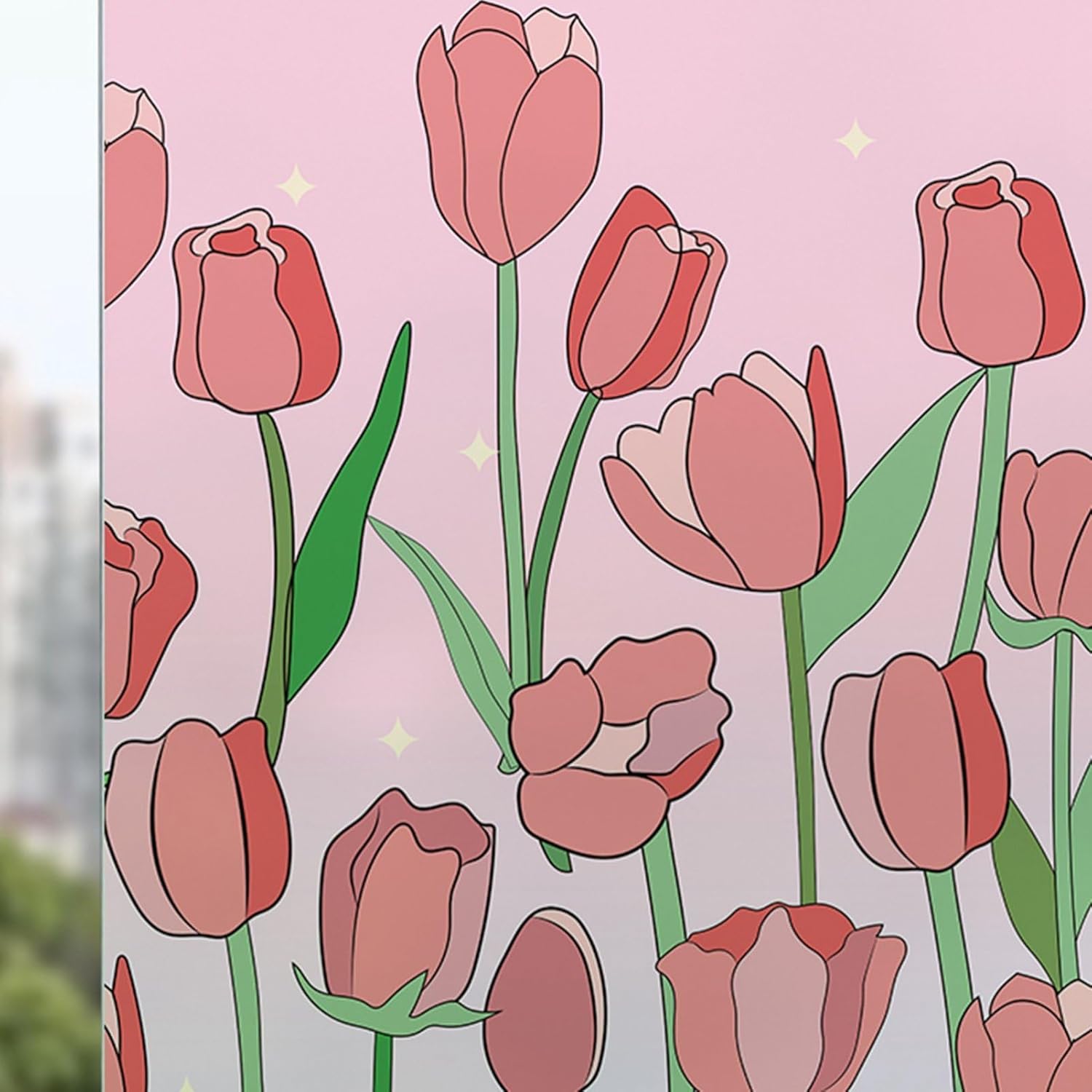 窓用フィルム 花柄 花 花柄窓フィルム ステンドグラス ガラス めかくしシート 外から見えないシート 貼ってはがせる 静電貼り 60x200cm 水で貼れる 子供部屋 レストラン 台所 移転祝い 新生
