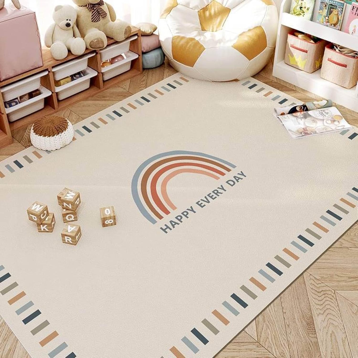 子供部屋 pvcマット pu革 プレイマット ラグマット 大判 カーペット 可愛い 床の保護 可愛い PUレザー 防水マット 凹みキズ・パッド対応 吸音 子供テント用 幼稚園 保育園 インテリア 16