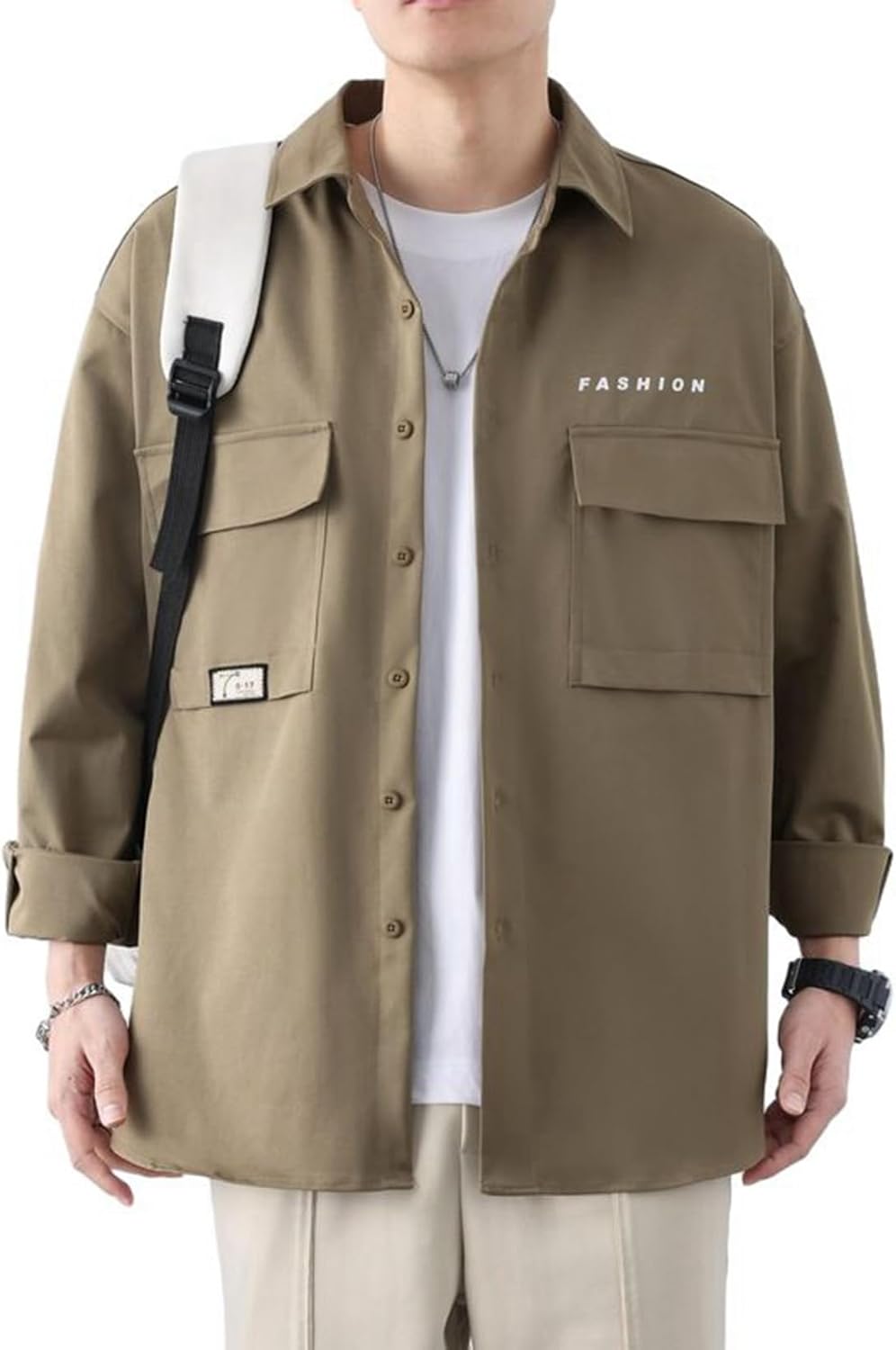 ミリタリーシャツ メンズ ワーク 開襟 シャツジャケット M-3XL ボタンダウン 長袖 吸汗速乾 汗染み防止 防皺 オーバーサイズ ストリート系 機能性 オシャレ 登山 男女兼用 アウトドア｜サステナライフ