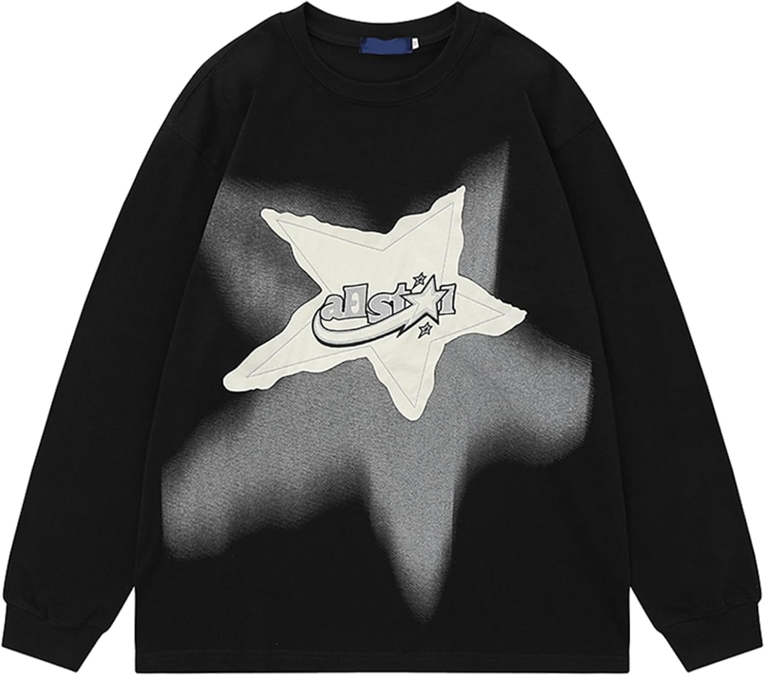 トレーナー メンズ 星柄 クルーネック 長袖 パーカー Tシャツ 丸首 小さいサイズ 刺繍 フルオーバー 春秋冬服 薄手 ファッション ストリート系 欧米風 レトロ ヒップホップ 運動着 普段着｜サステナライフ