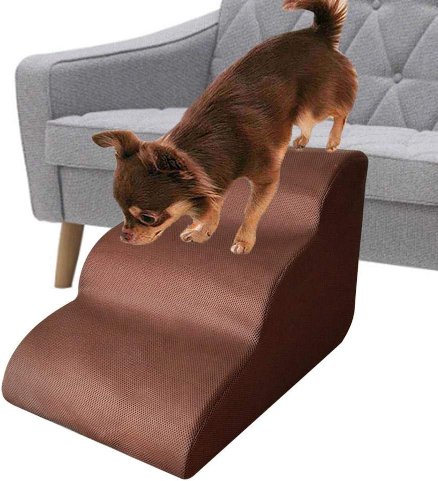 ドッグステップ ベッドステップ 犬用踏み台 ベッド用階段 ペット用品 犬用ステップ ３段 怪我防止 滑り止め 高密度フオーム 洗えるカバー ? 介護用 安全 耐久 心地よい