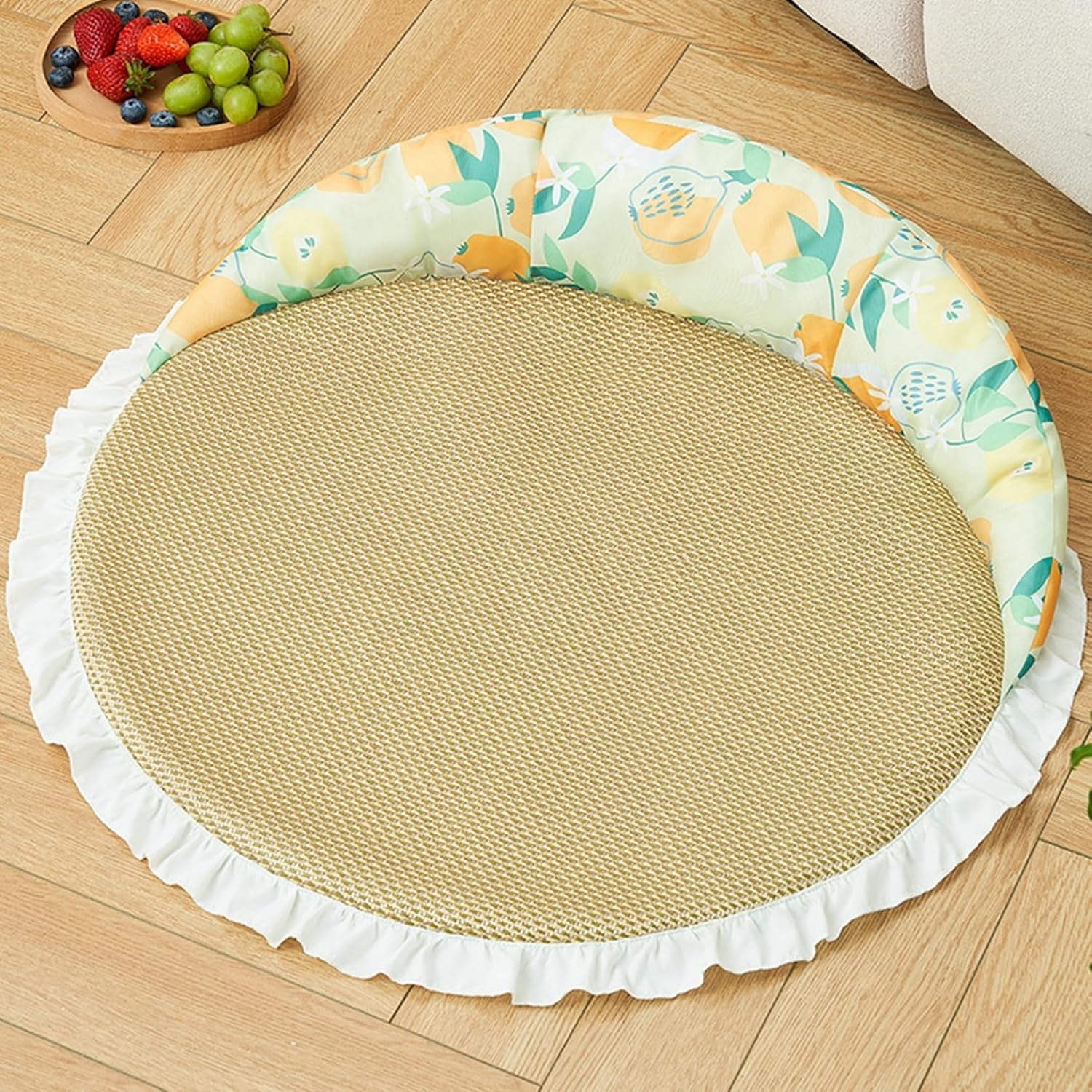 犬 ベッド 猫 ベッド 夏用 やんわり ペットベッド 枕付き 冷感 クール ペットベッド 夏用 滑りにくい裏生地 お手入れ簡単 暑さ対策 猫用ベッド ぐっすり眠れる レース 可愛い 藤シート 中型 小