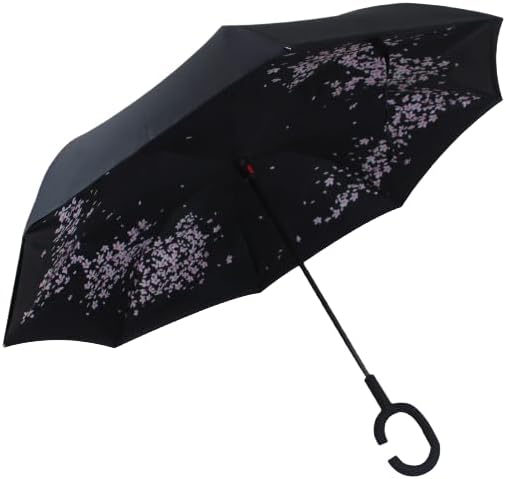日傘 逆さ傘 超軽量 晴雨兼用 離れC型手元長傘 逆折り傘 逆転傘 8本骨 手 耐風傘 ビジネス用車用 レディース メンズ兼