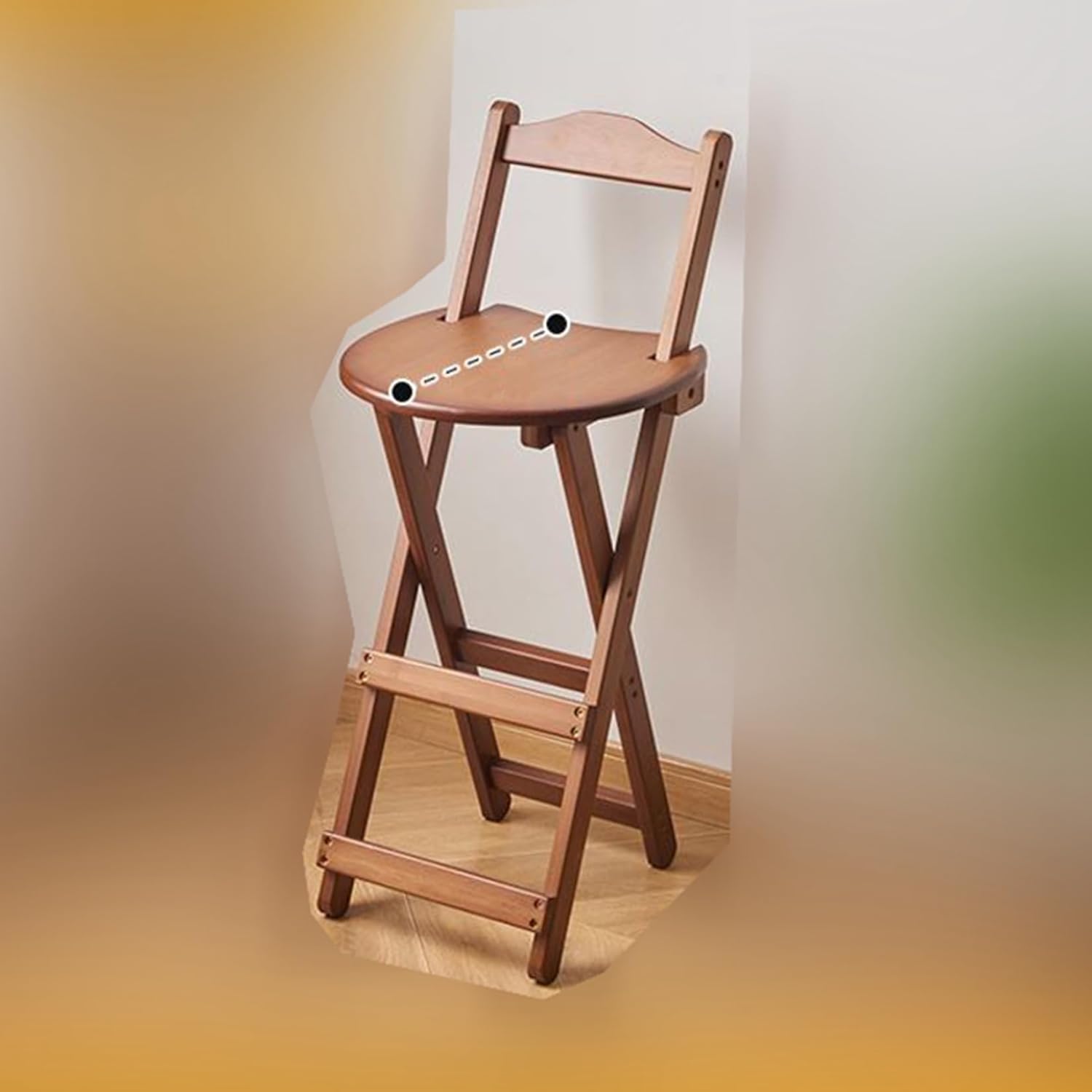 折りたたみスツール 木製品 背付き ダイニングチェア 室内 折畳み 高い椅子 ハイチェア カウンターチェア バーチェア 座高さ82/92cm ガーデン パーティ カフェ 喫茶店 居酒屋 イス 高い 茶|サステナライフ