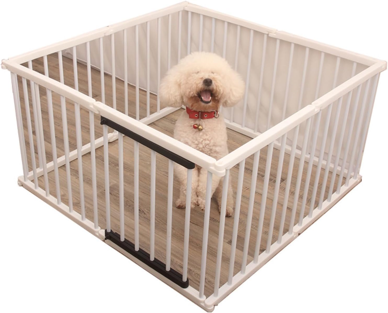 ペットサークル 犬ケージ スチール製 犬用 中型犬用 ペットフェンス 折り畳み式 組立簡単 全成長期使用可 室内外兼用 複数連結可能 犬 サークル 接続式 工具不要 形組み換え可能 50高10枚 白