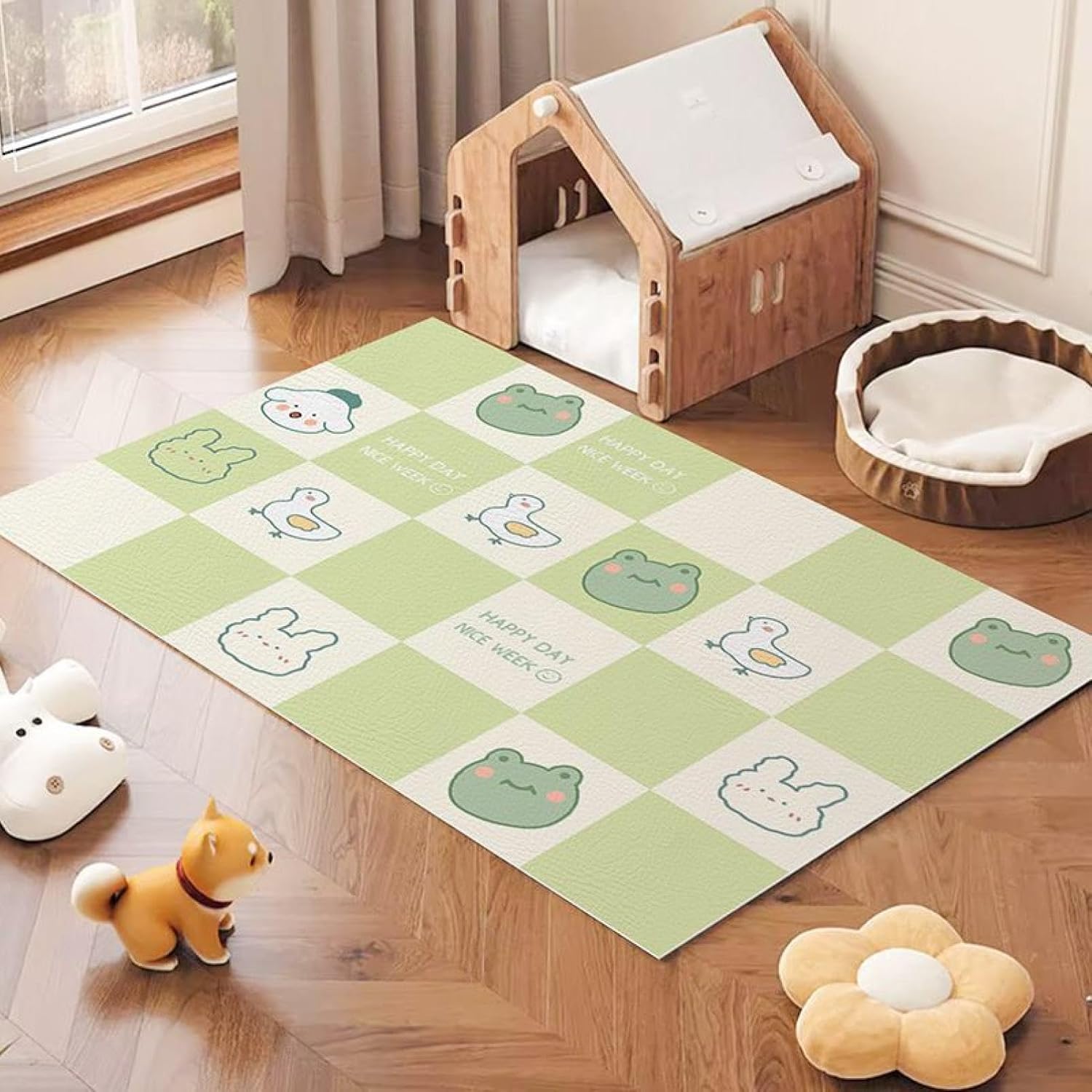 ペットマット フローリングカーペット トイレ下敷きマット PUレザー 滑らない 犬 猫用 床 フローリング フロアマット 噛む予防 床暖房対応 大判 フリーカット ペットフェンス・サークル・ケージ用|サステナライフ