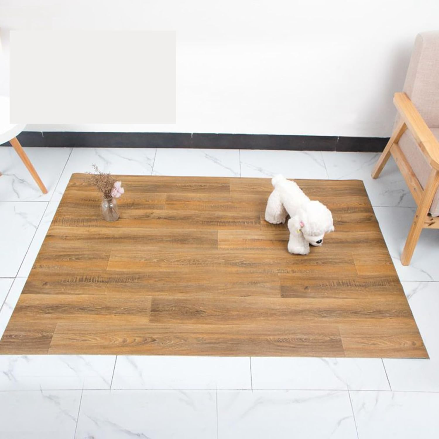 ペット用カーペット ペットマット フローリングカーペット ペット用 pvc廊下敷きマット 犬猫兎用 防水 防滑 拭ける 大判 ペットフェンス・サークル・ケージ用 繰り返し使える フリーカット 木調目a｜サステナライフ