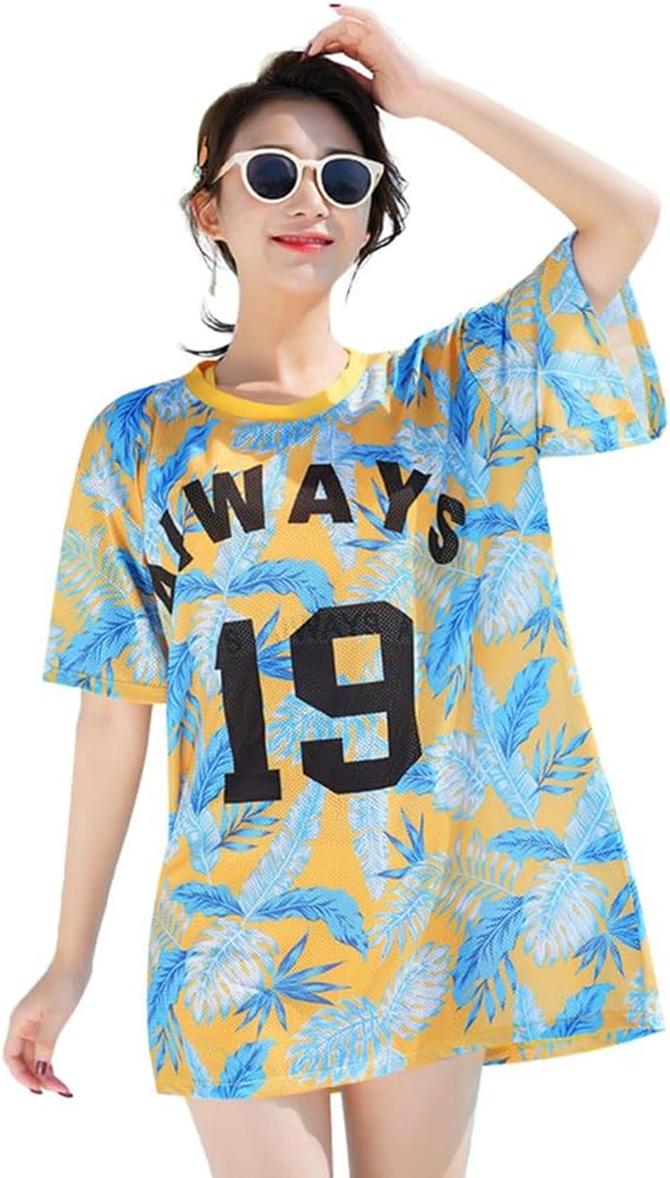 スポーティー水着 花柄 水着 レディース 3点セット 体型カバー メシュ 可愛い セパレート 日焼け対策 半袖 温泉 学生 スポーツ風 水泳 プール 可愛い おしゃれ セクシー カバーアップ水着 ェア