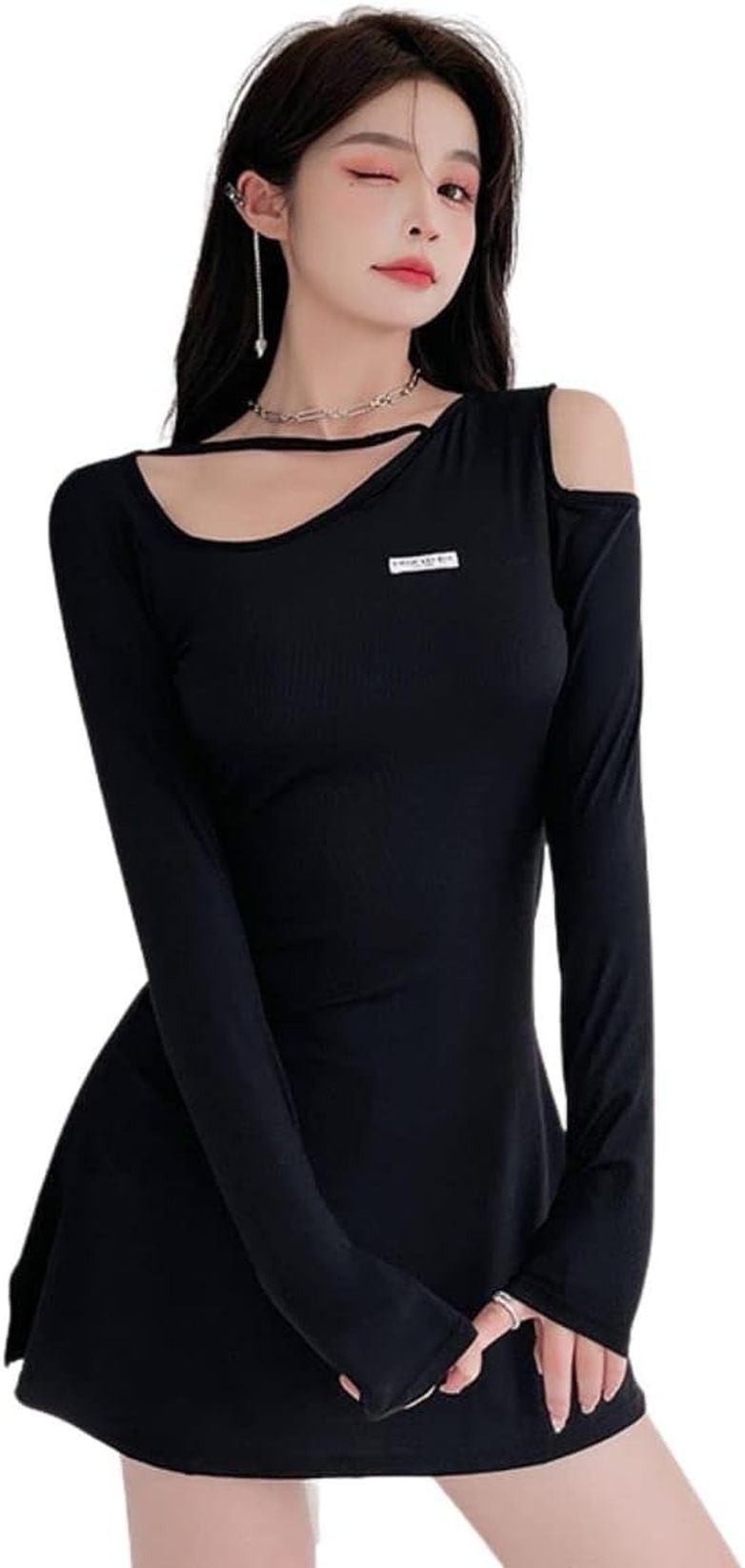 水着レディース ワンピース みずぎ アシンメトリ セクシー ワンショルダー モノキニ 体型カバー 着?せ オールインワン 可愛い リボン フレアスカート女性 スイムウェアー 温泉 夏 パッド付き ワイ