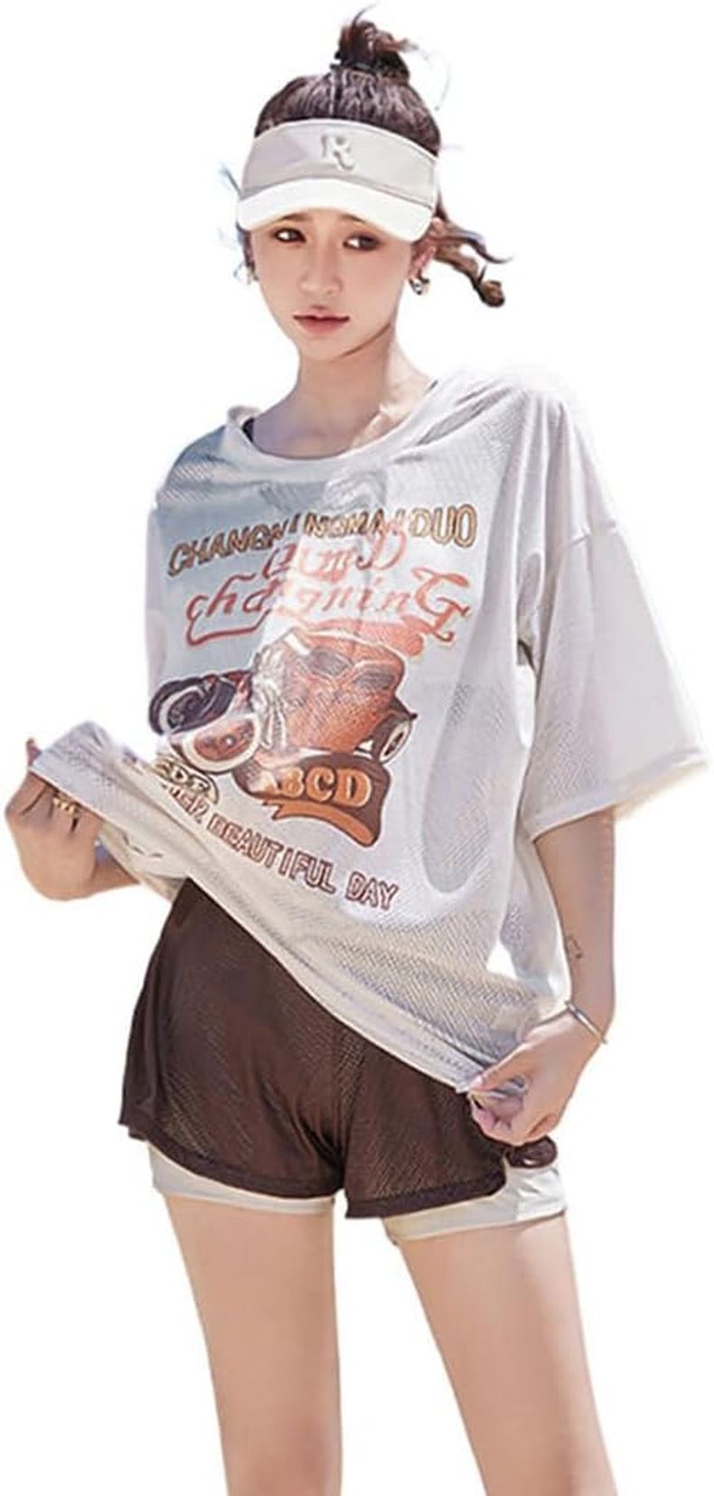 水着 レディース Tシャツ ビキニ 体型カバー 学生 可愛いタンキニ スポーツブラ 3点セット ショートパンツ付き UVカット ボリューム 大人 温泉 水泳 スポーティー 海水浴 おしゃれ 着痩せ セ