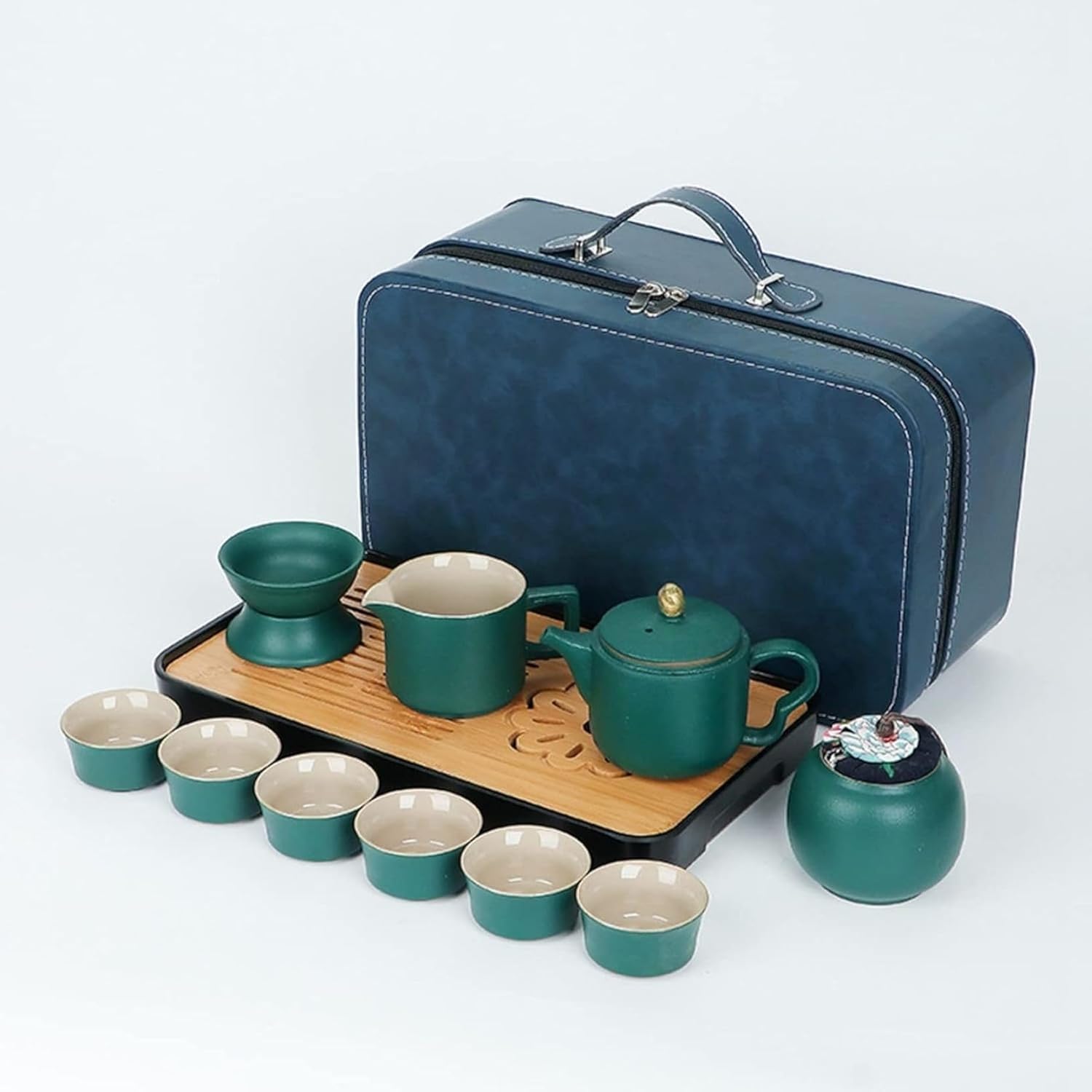 茶器セット 湯呑み セット ティーポットカンフーティーセット 茶器 陶器製 マルチ ティーセット 茶具 耐熱 軽量 携帯式 手作り 茶の入れ お茶出し 麦茶 和風 紅茶 旅行用 お出かけ用 急須 贈り
