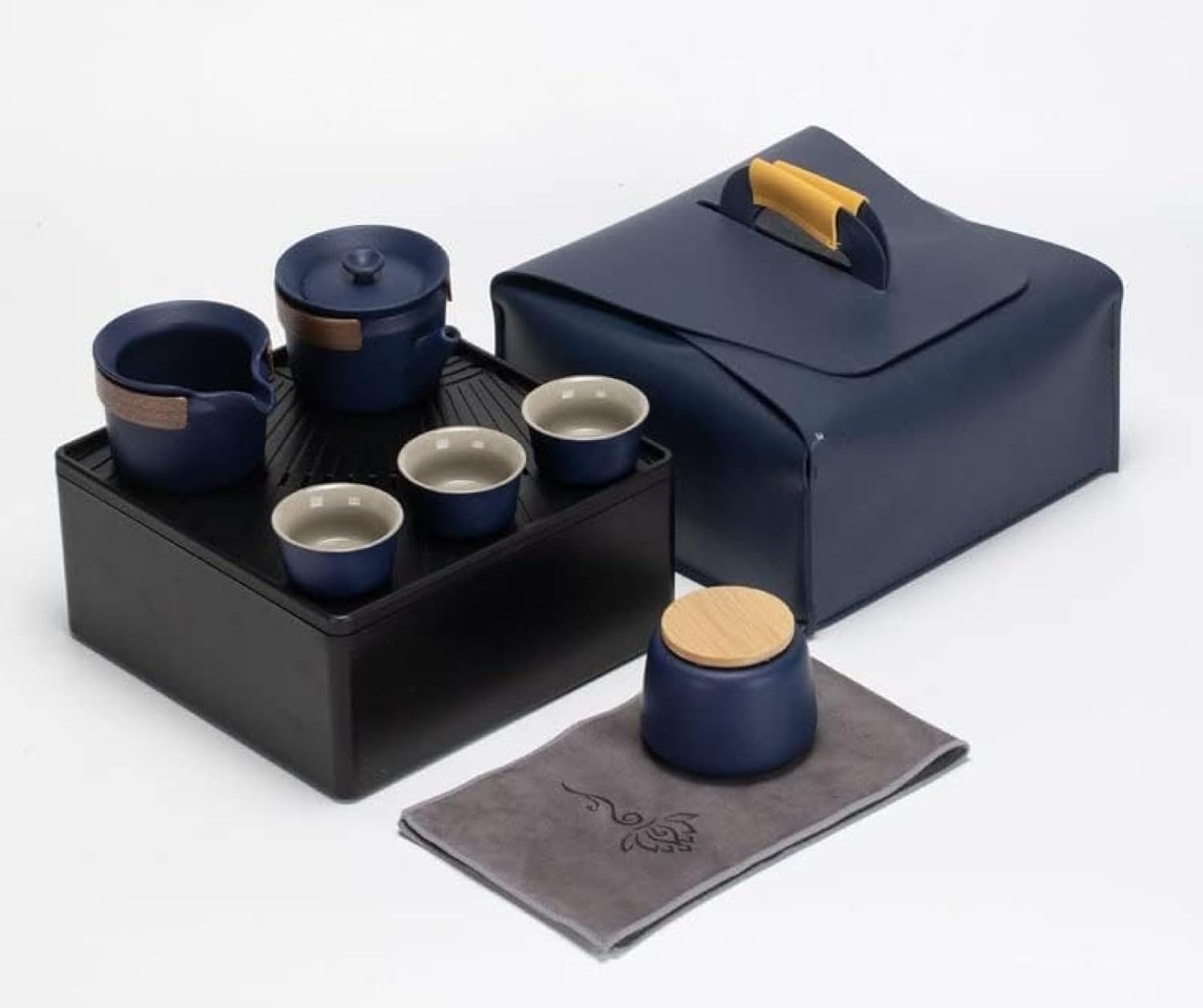 茶器セット 茶わん 陶磁器 茶盤 茶具 茶皿 茶葉入れ 茶筒 お茶缶 番茶器セット 急須セット 湯呑みセット 茶器揃 自宅用 保存容器 軽量 コップ 和風 携帯式 ハーフティー 中国茶 リーフティー