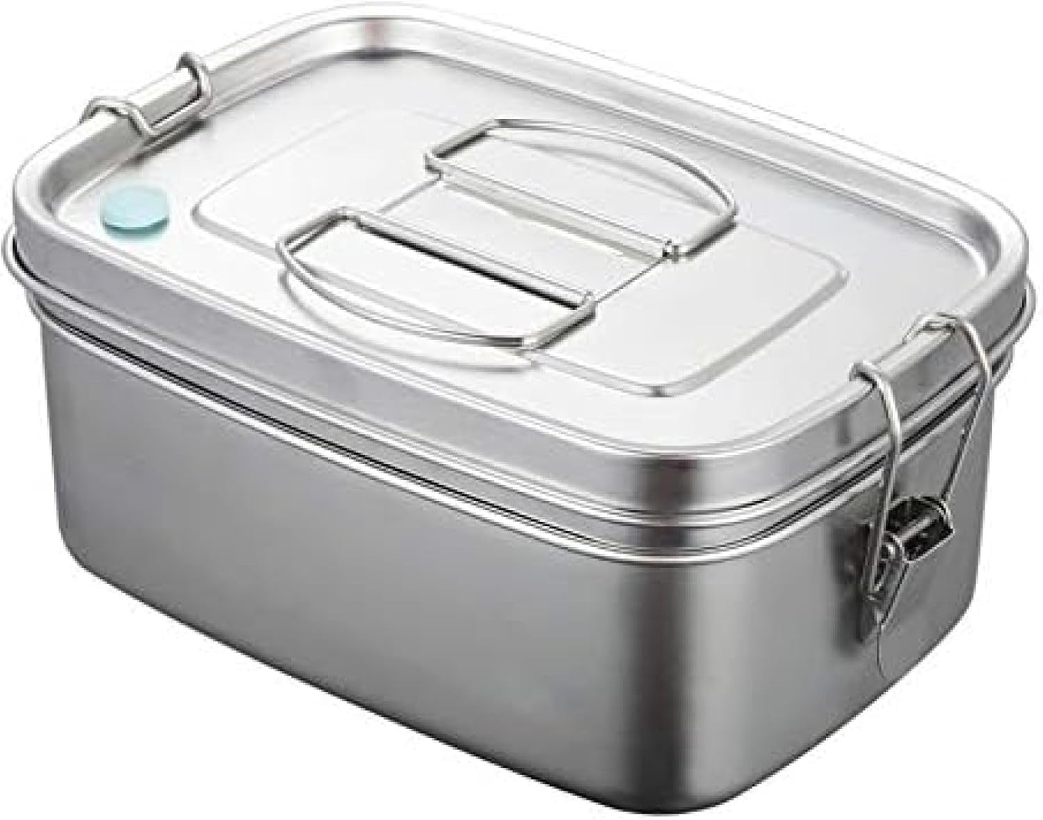 夕御飯ボックス席、304ステンレス鋼鋼エコランチボックス、携帯型弁当箱、鍵を掛ける蓋付き添い人弁当箱ランチフードコンテナ (しろがね色) キッチン用品・食器・調理器具-弁当箱・水筒-弁当箱・弁当袋