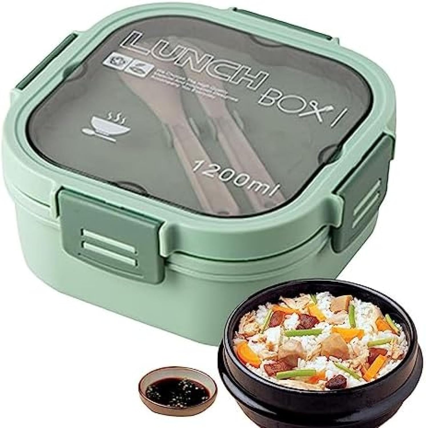 お弁当入れもの | 食洗機相応うシリコンランチボウル | 1200 粍リッター弁当弁当入れもの携帯型保温弁当箱サラダ菜どんぶり鉢 Pareks 弁当箱・弁当袋-弁当箱・水筒