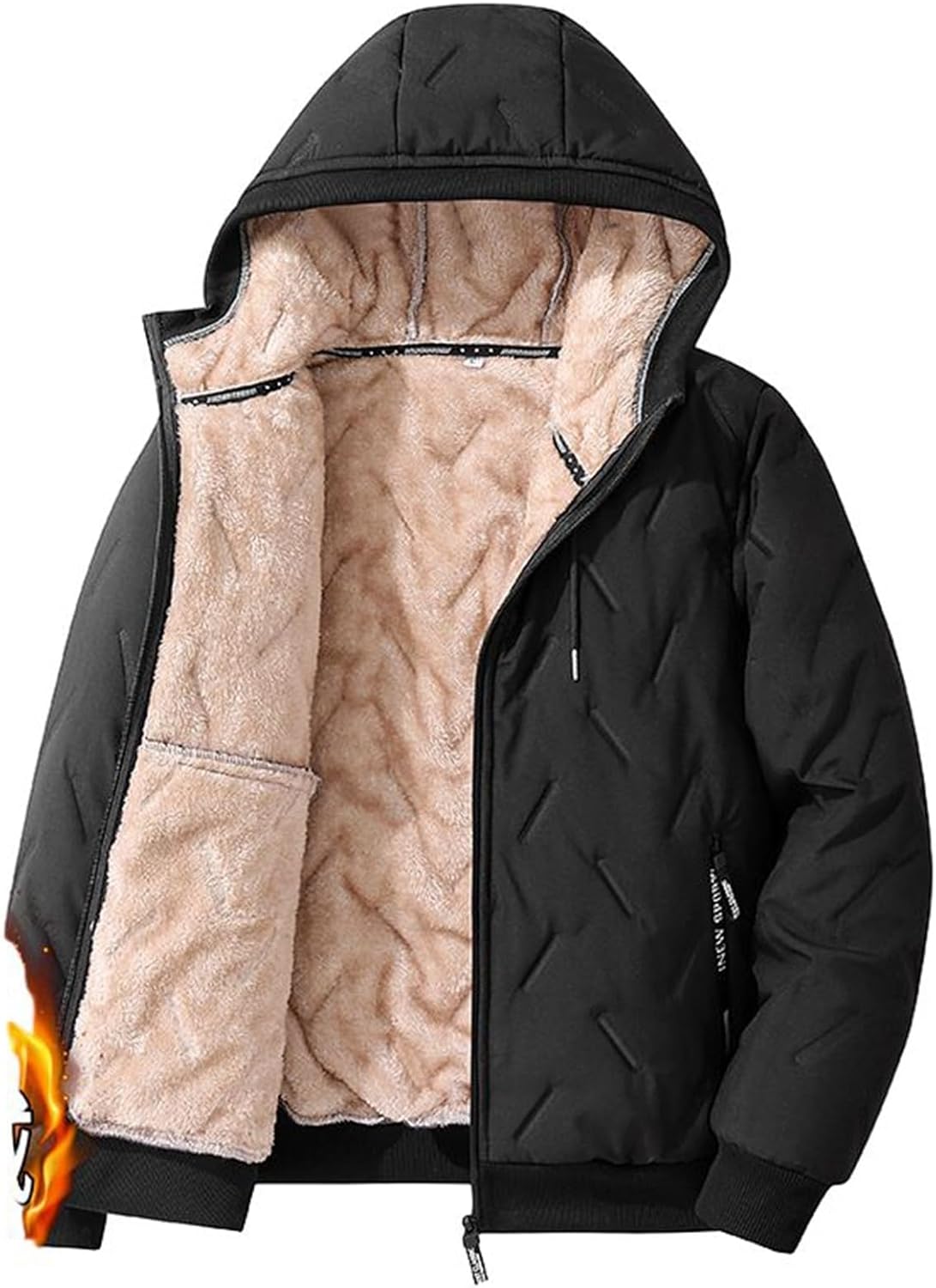 中綿上衣 ボンネット付き添い人 L-8XL ボア上衣 フリースジャケット メンズ 途轍も無い大いさ 無地 分かりやすい 防寒着 冬服 秋用 裏起毛 スタジャン 生あたたかい 朦々たる 心地好い 通い 学習者 メンズファッション-コート・ジャケット