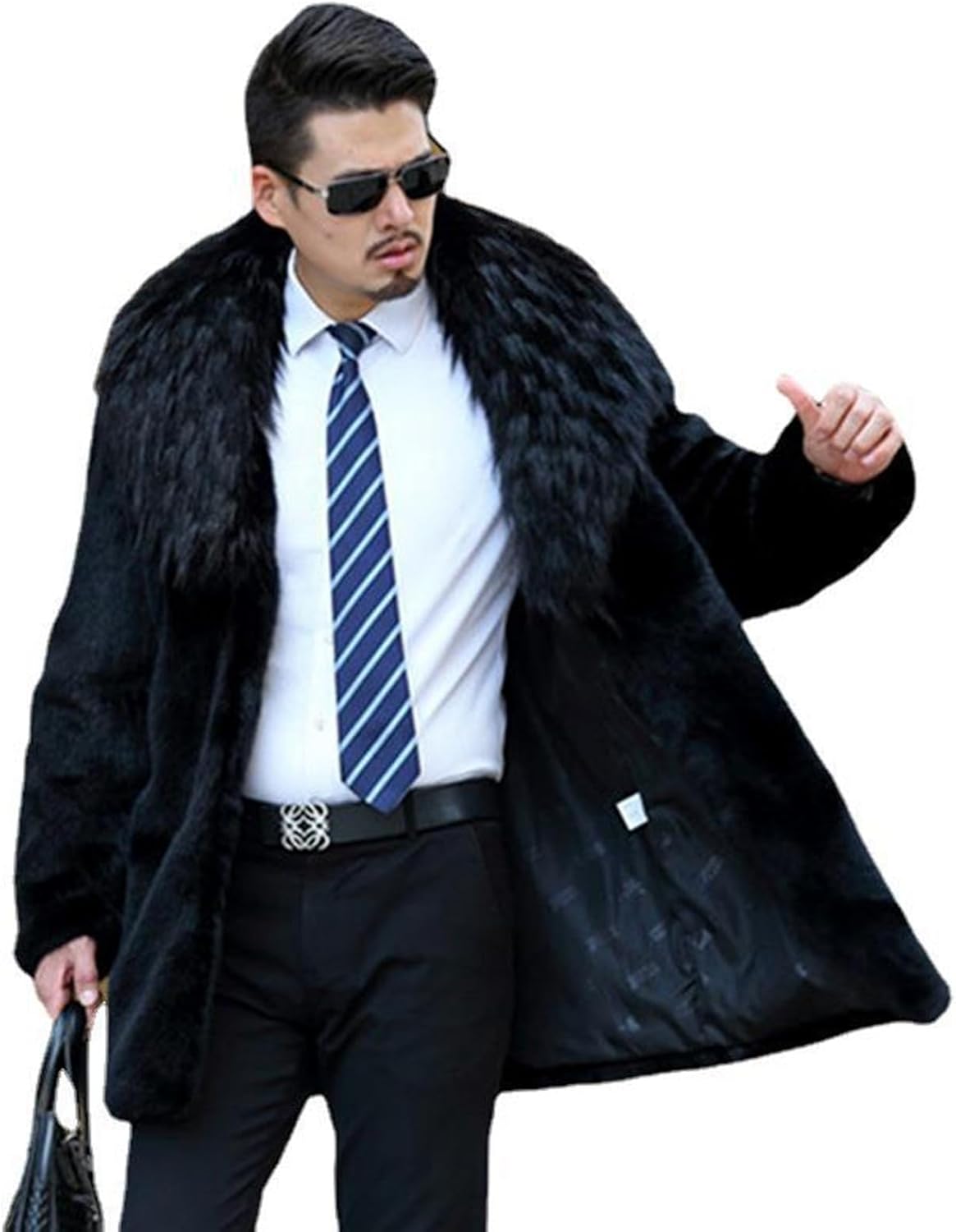 毛皮コート メンズ レディース 黒 ファージャケット フォックス調 ファーコート ロングコート 秋冬服 カジュアル 着痩せ 大きいサイズ ゆったり トップス アウター 織 学生 通勤 オフィス ブラッ