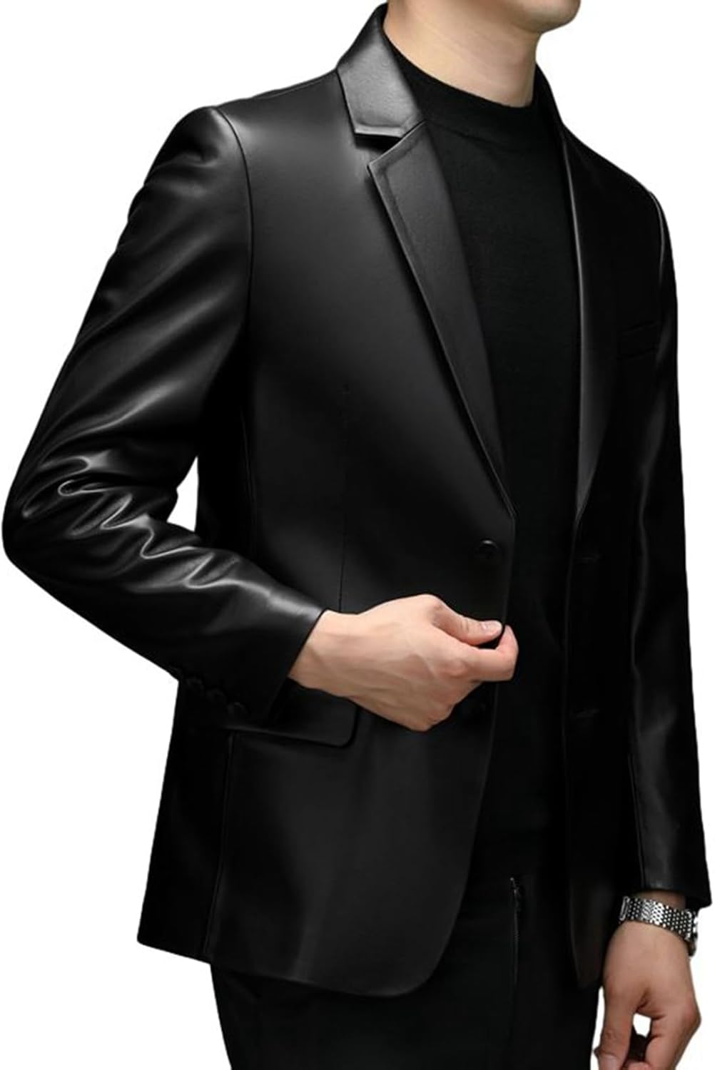 レザースーツ メンズ レザージャケット ライダースジャケット ショールカラー ボタン 革ジャン 秋着 冬服 ブルゾン コート エコ革 撥水加工 防風防寒 スリム カジュアル ファッション