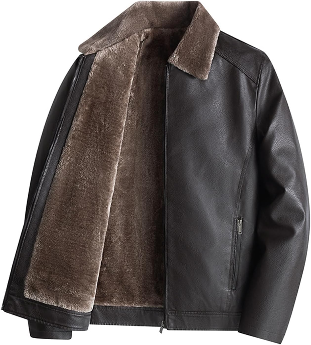 メンズ レザージャケット 裏起毛 ライダースジャケット 革ジャン 秋冬服 裏ボア 保温 ブルゾン コート PU 撥水加工 防風防寒 細身 カジュアル カッコイイ アウター 快適 柔らかい オートバイ|サステナライフ