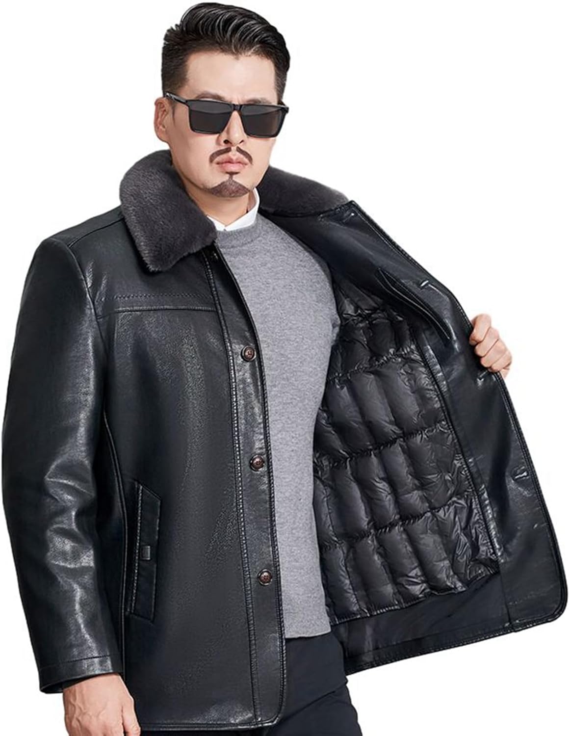 革ジャン 中綿ジャケット 本革 羊革 メンズ インナー取り外し可能 ライダースジャケット レザージャケット 厚手/薄手 両用 ブルゾン 秋 冬 ショートコート 長袖 ミリタリー 撥水加工 防風防雨 作
