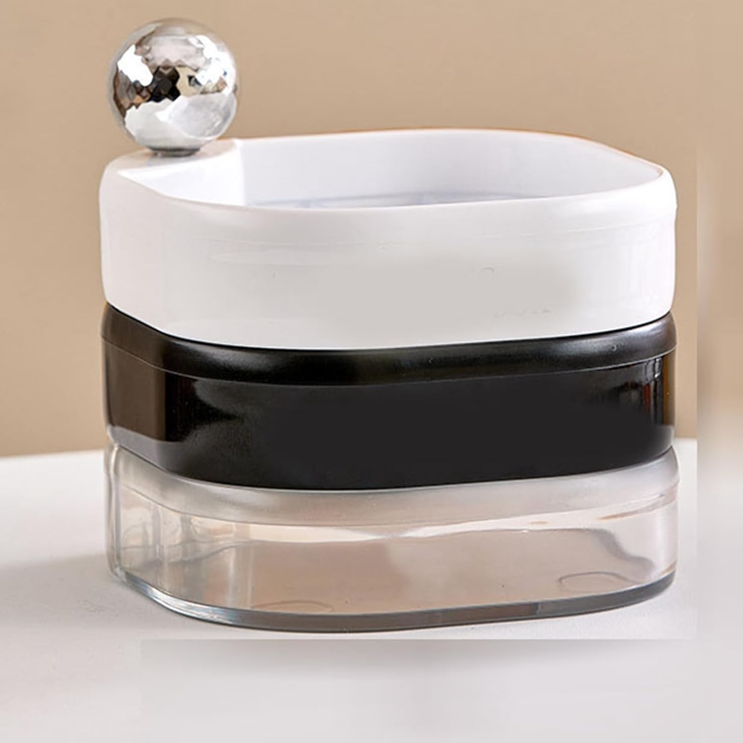 ジュエリーボックス アクセサリーケース たっぷり収納 宝石箱 回転式 プラスチック ネックレス イヤリング 大容量 頑丈 エレガント レディース 引き出し式 防塵 卓上整理 ディスプレイ用｜サステナライフ