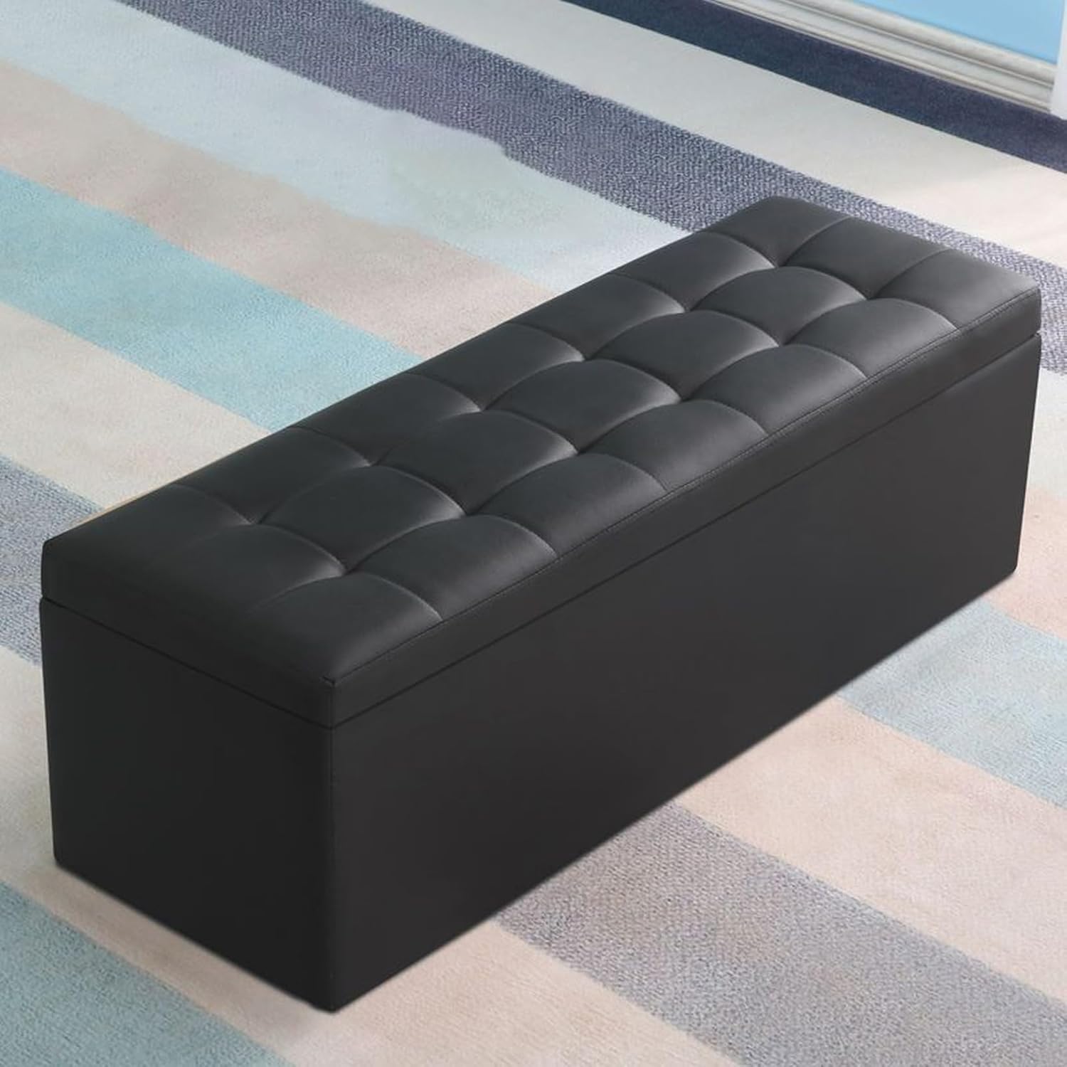 収納ベンチ 2人掛け 高さ40cm ベンチソファ 80*40*40 二人掛け 収納スツール 収納ボックス ベンチボックス オットマン 足置き 玄関椅子 タイプ1 スツール 背もたれなし クッション付き|サステナライフ