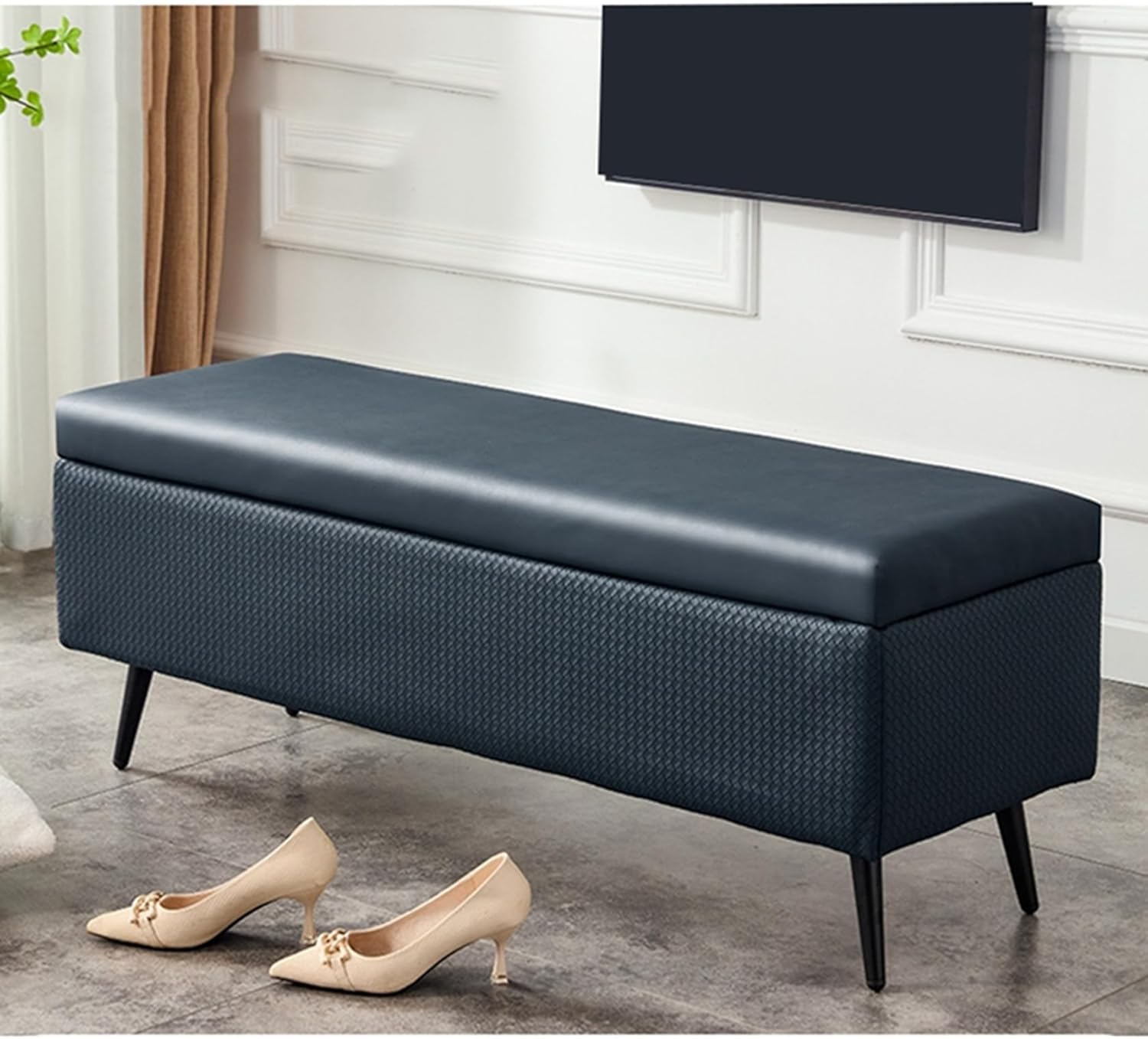 玄関ベンチ 収納ベンチ 40*40*45cm 収納ボックス 収納スツール オットマン フットレスト PU 足置き 踏み台 腰掛け 大容量 ベンチストッカー 静かに開閉できる タイプ2 リビング 衣類