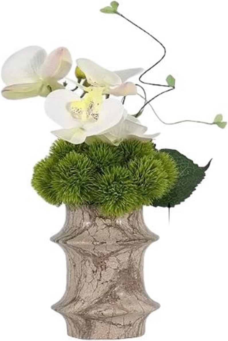 フェイクフラワー 造花アレンジメント インテリア 造園 人工観葉植物 胡蝶蘭 陶器花瓶付き 和風 本物そっくり 店舗 美術館 デパート ほこりに強い 屋外用 ベランダ 庭 お祝い リベーション 枯れな
