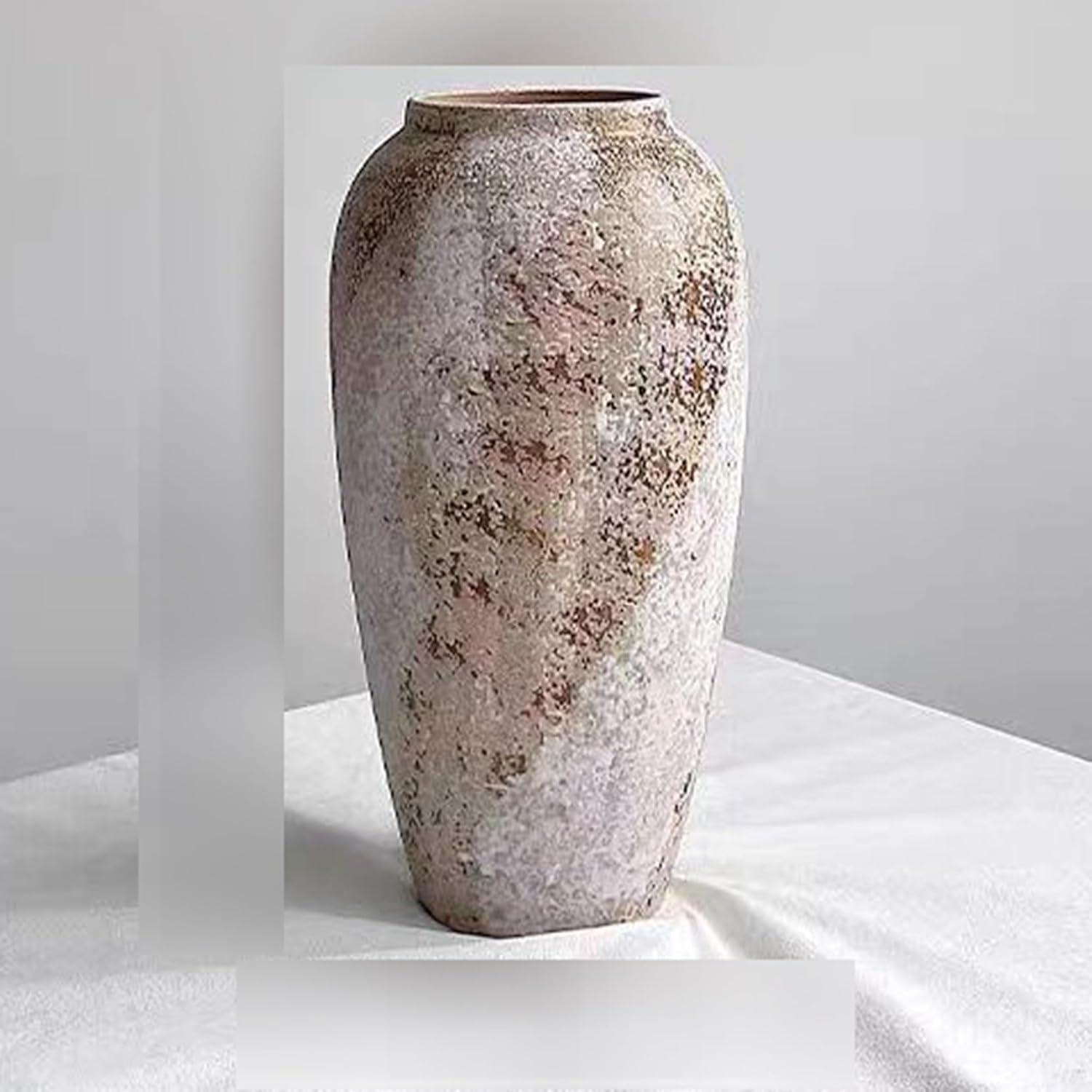 花瓶 花びん 大型花瓶 斑模様 ベーシック ベージュ 大きい 広口 シンプル花器 花びん 陶磁製花器 陶器花器 ドライフラワ用花器 フラワーアレンジメント用花器 デスクトップ装飾 家の装飾 ガーデン装|サステナライフ