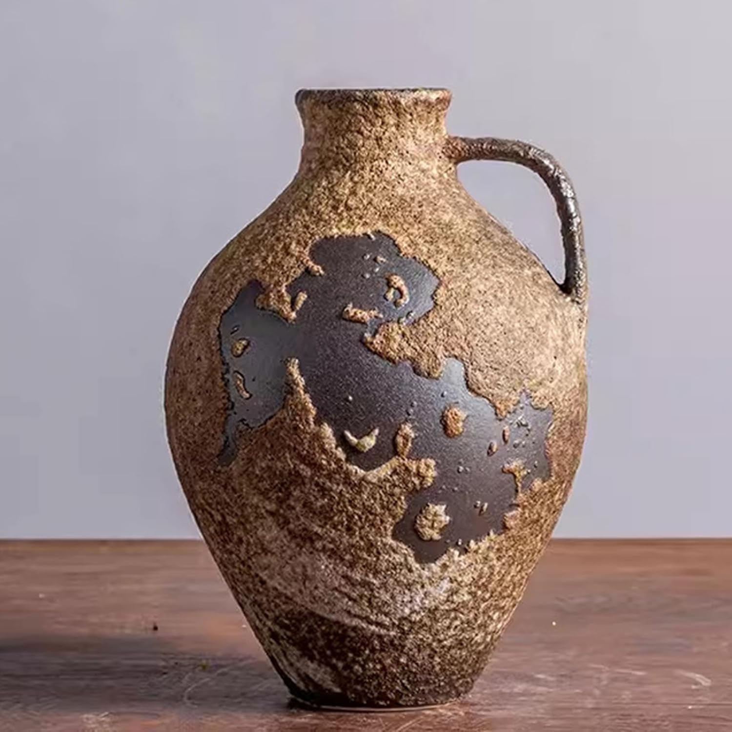 花瓶 復古 花器 手提げ ヴィンテージ 陶器花器 セラミック花器 フラワーアレンジメント用花器 ザラザラ 錆風 創意装飾 家飾りアイテムプレゼント 北欧モダンシンプル 和室装飾 日式インテリア｜サステナライフ