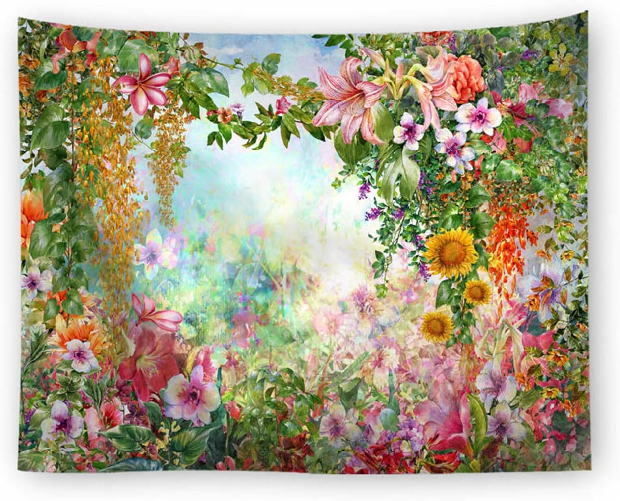 自然風景タペストリー ホームデコレーション 花柄タペストリー 壁掛け 壁飾り 花 フラワー 部屋 飾り 癒し 目隠し 背景布 150X100 模様替え カラー 多機能 ホーム寮の装飾に 壁飾り 寝室