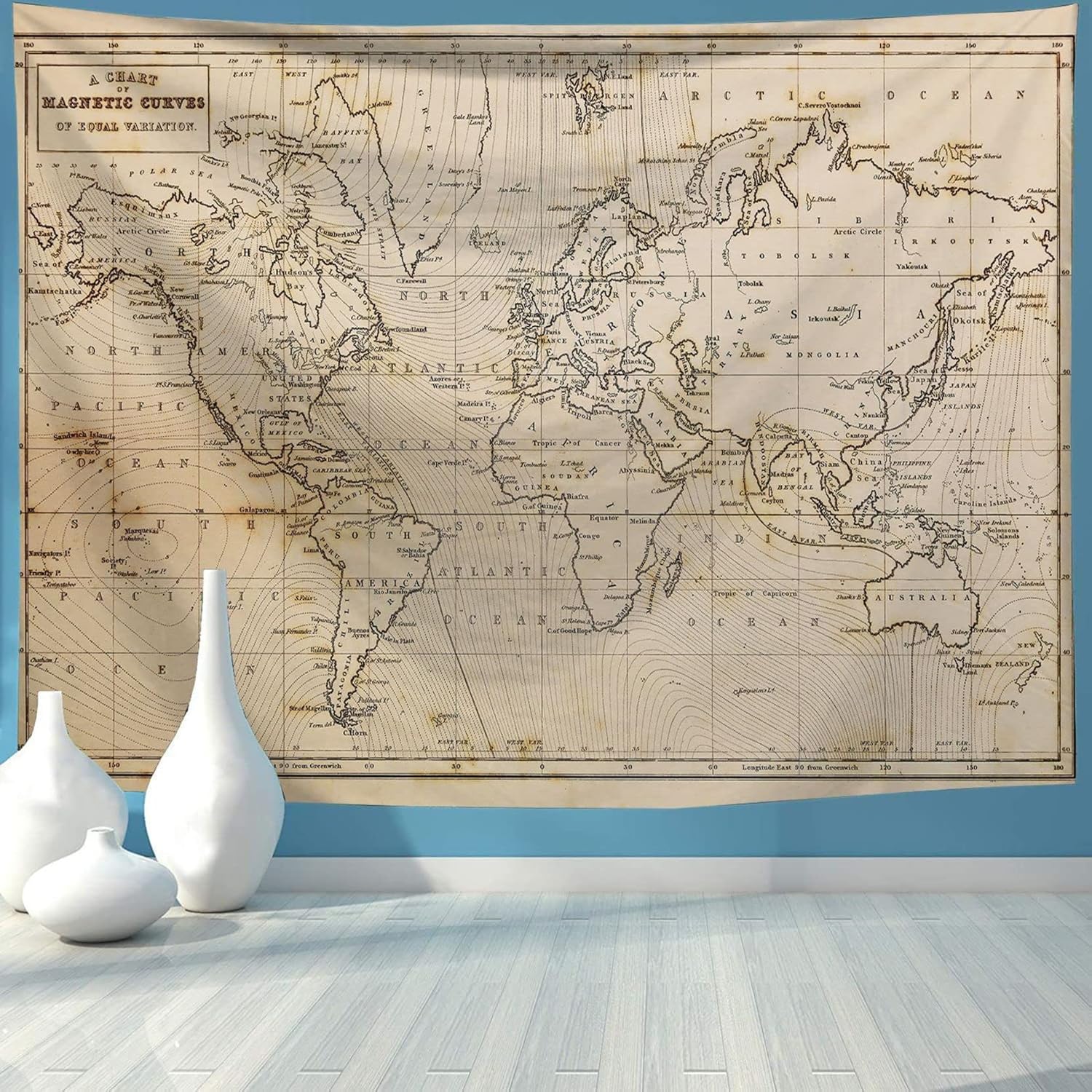 世界地図タペストリー 水彩世界タペストリー 抽象地図タペストリー カラフルな絵画 世界タペストリー 壁掛け 寝室 寮の装飾用 デザイン 壁掛け 壁装飾 230x150 中世ヨーロッパ ウォールブランケ