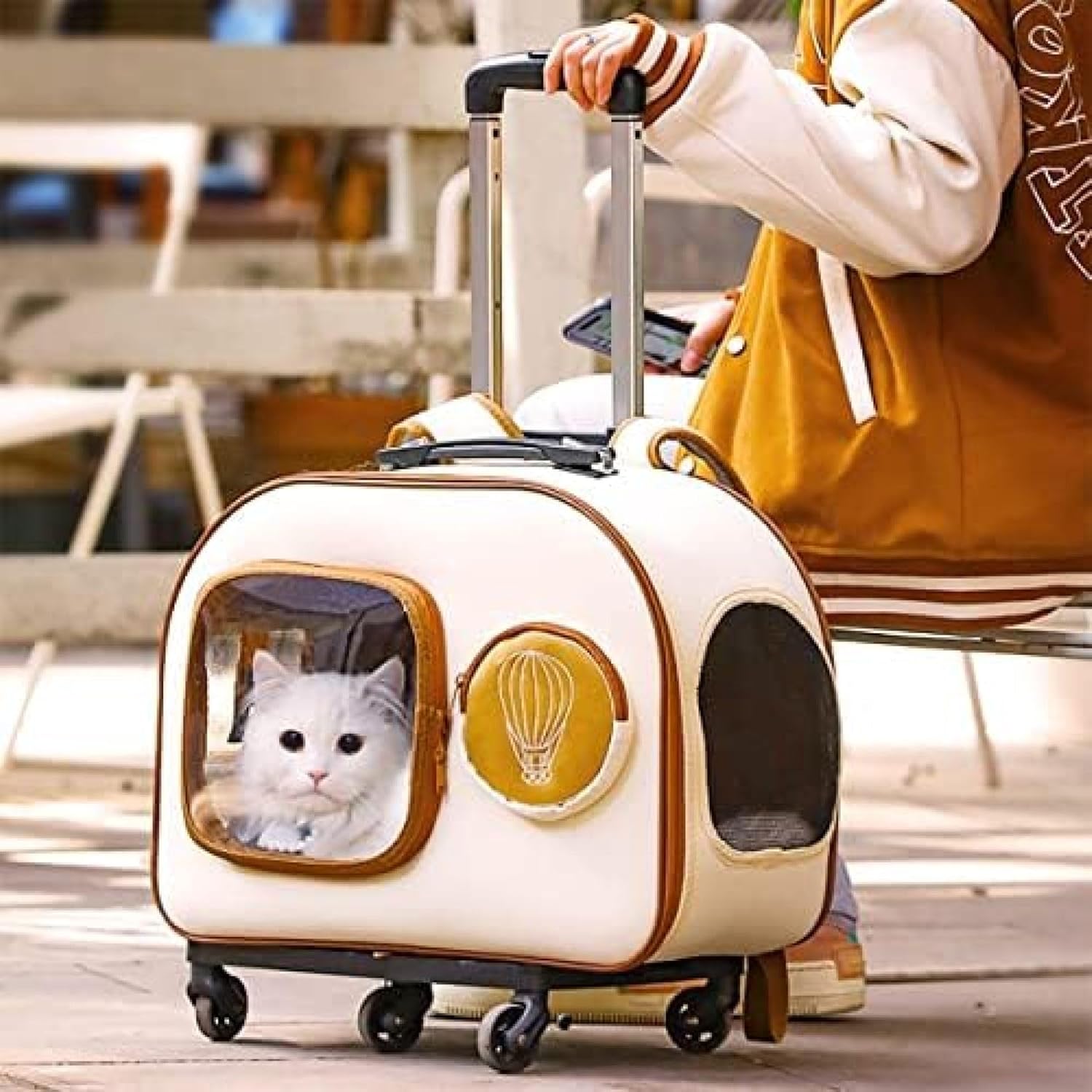 ペットキャリーバッグ キャスター付き 犬 キャリーバッグ 猫キャリーリュック ペットキャリー バッグ 変形しない 軽量 通気性 犬猫用 キャリーカート お出かけバッグ 車載 ドライブ キャンピング 通｜サステナライフ